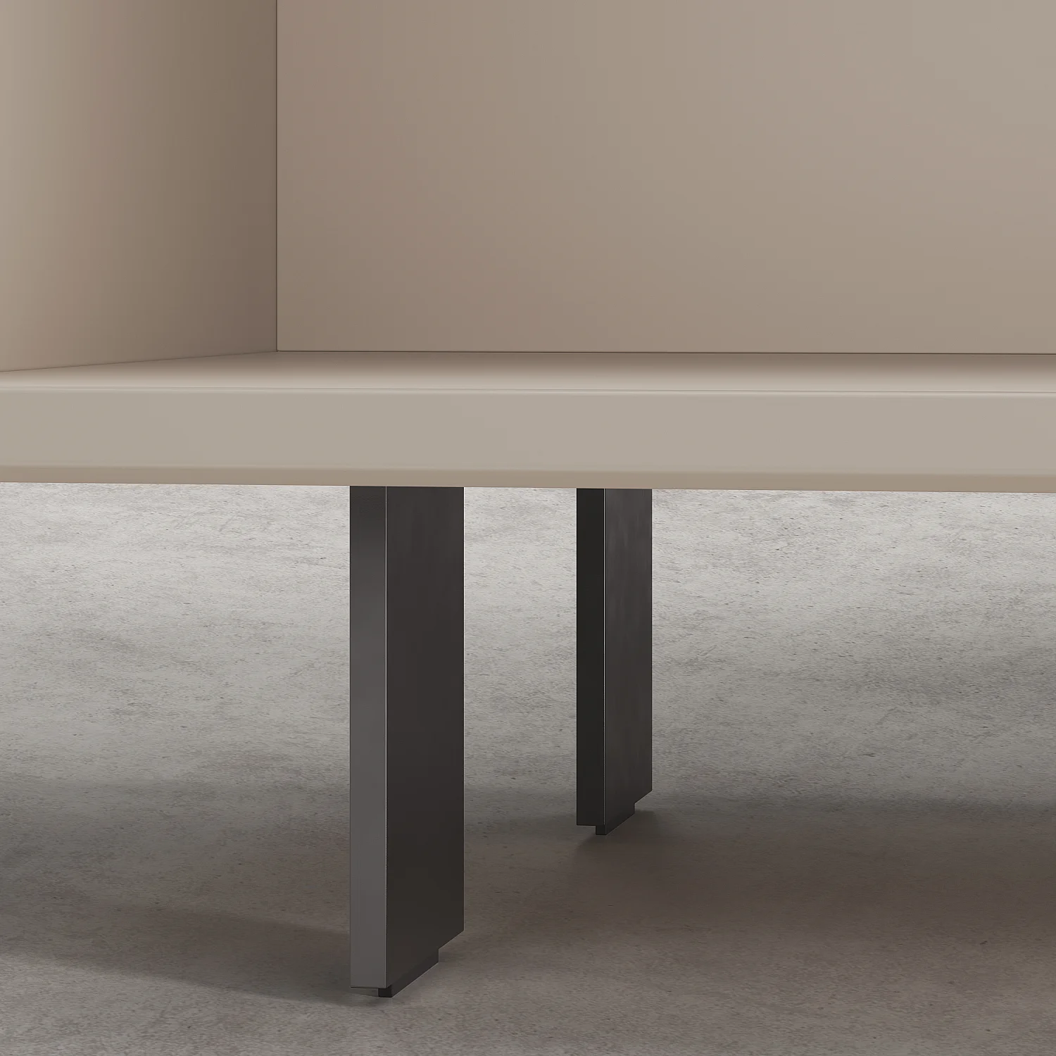 Niedriges Sideboard mit 2 Türen und Metallbeinen - Creme - 7