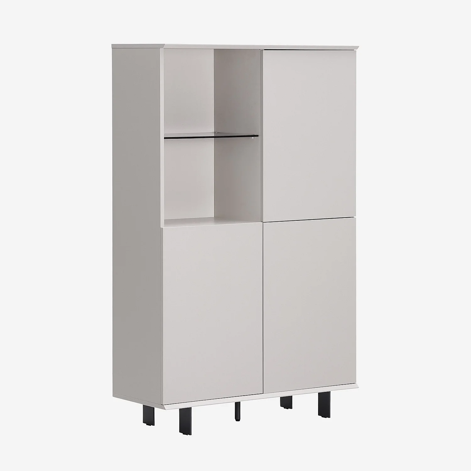 Buffet met 3 deuren en metalen poten - Crème - 8