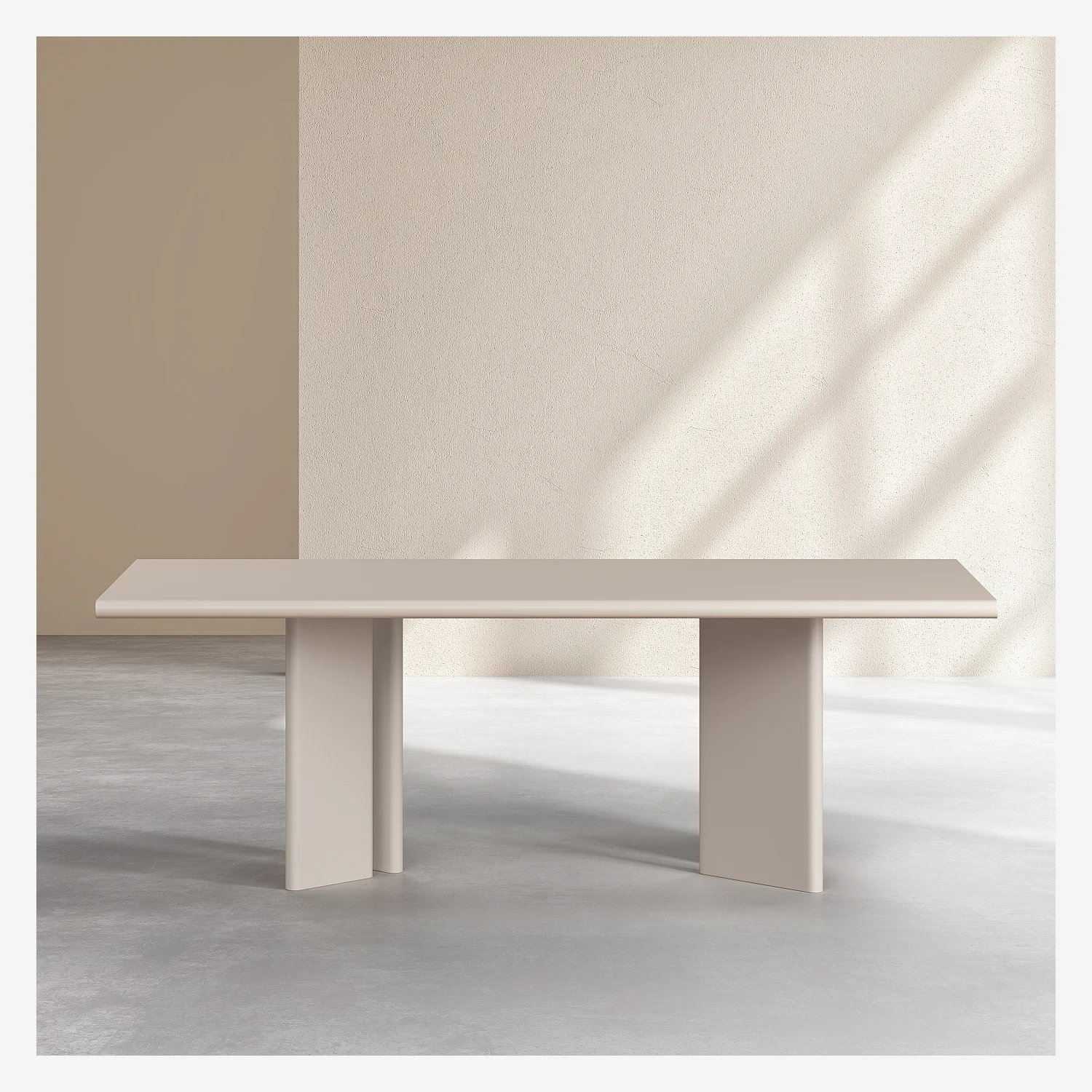 Table rectangulaire finition mate - Crème - 2