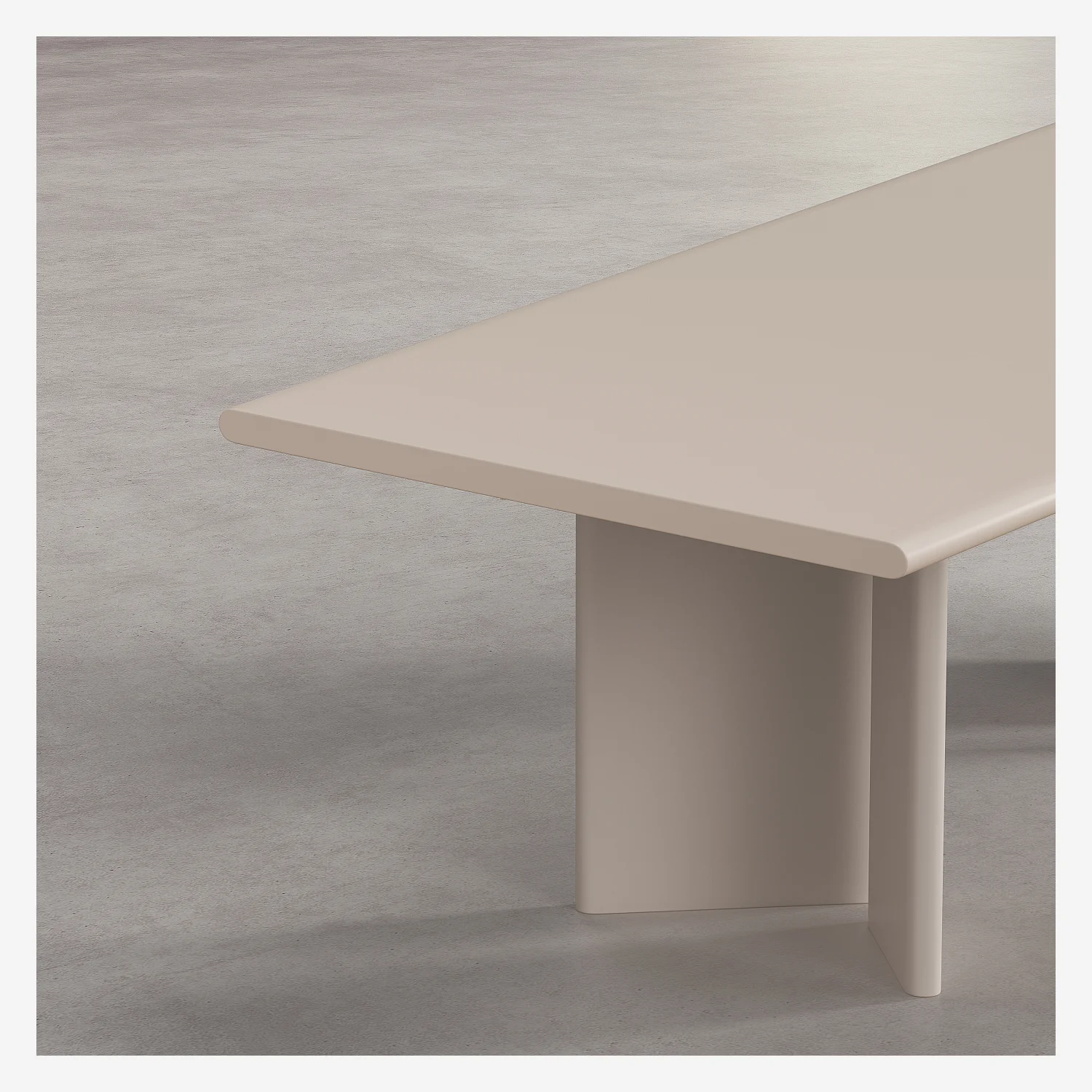 Table rectangulaire finition mate - Crème - 5