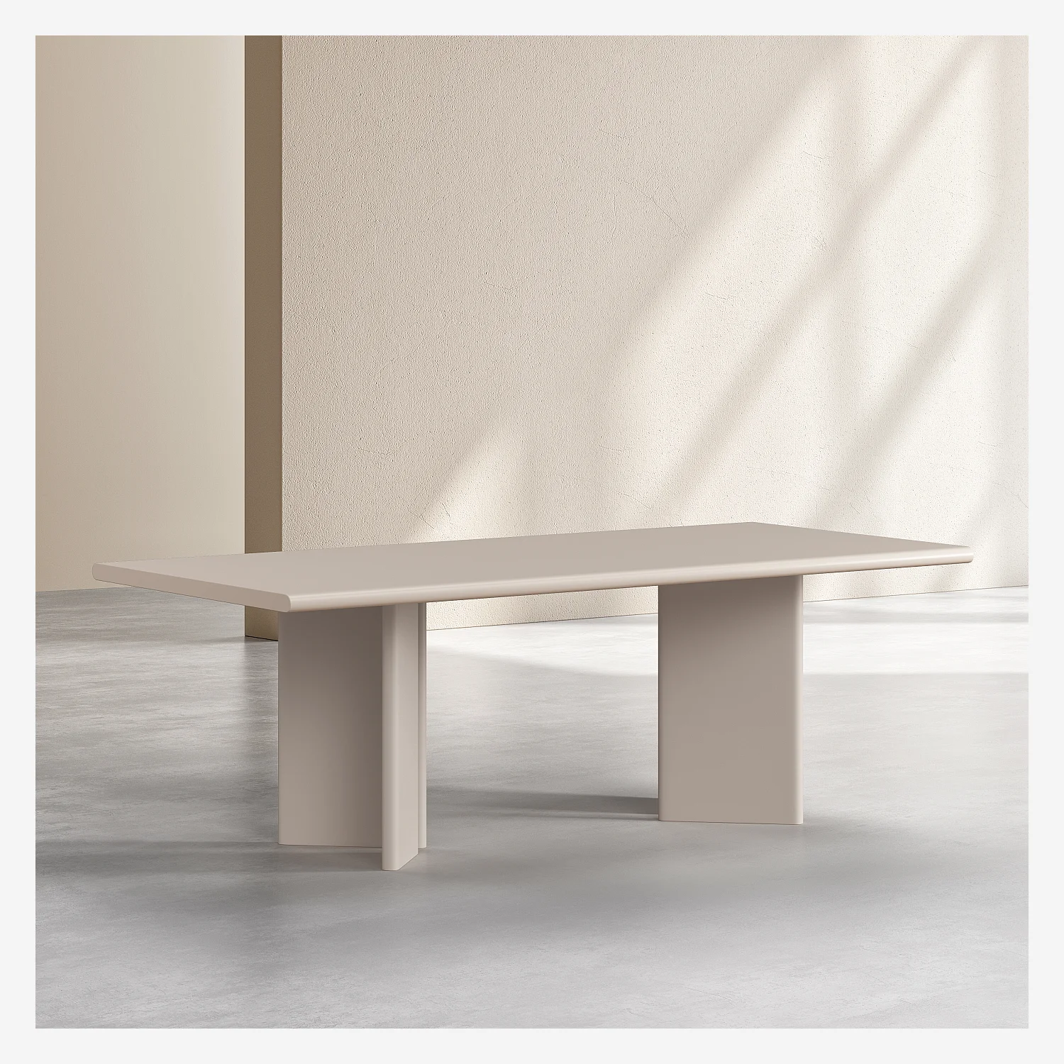 Table rectangulaire finition mate - Crème - 8
