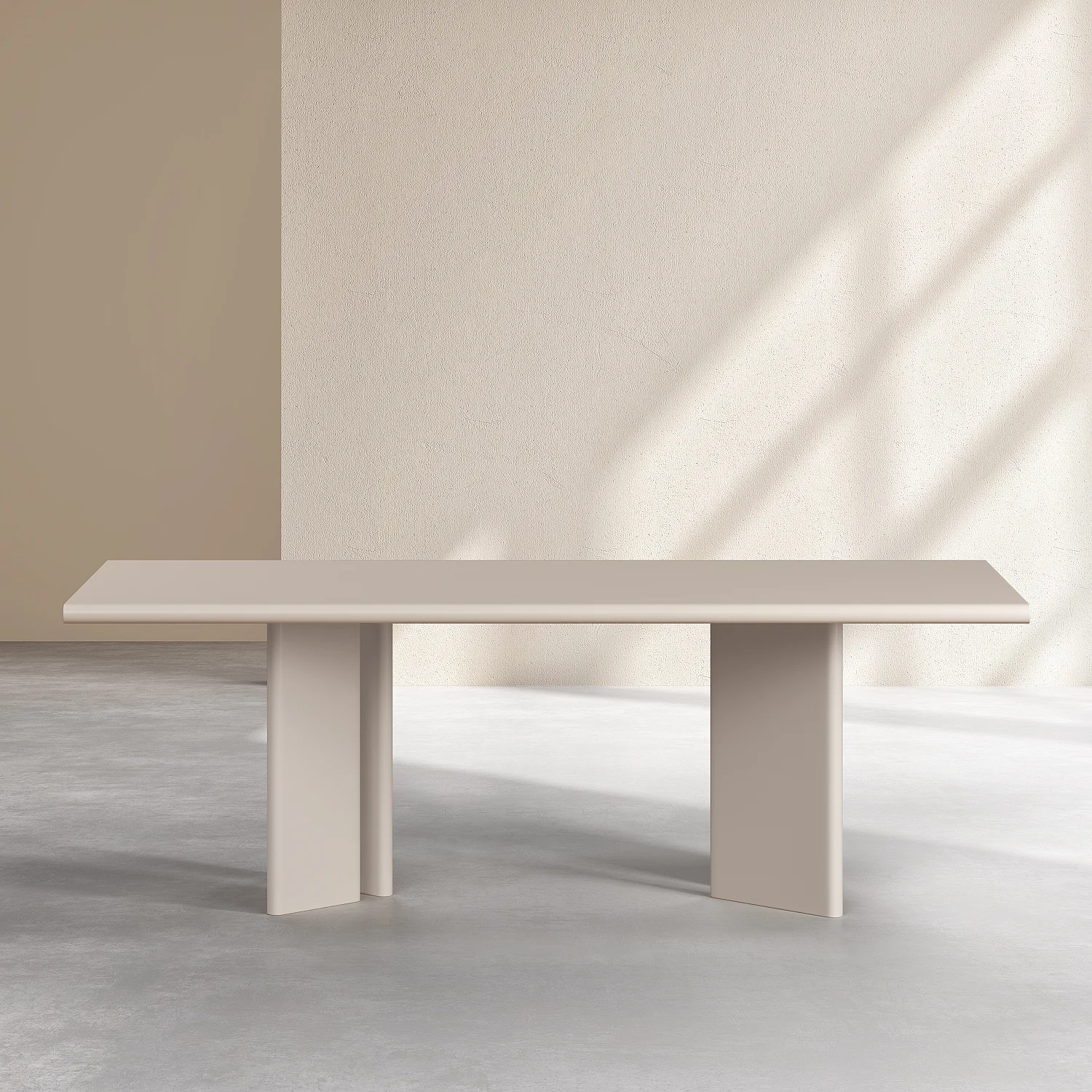 Rechteckiger Tisch in mattem Finish - Creme - 2