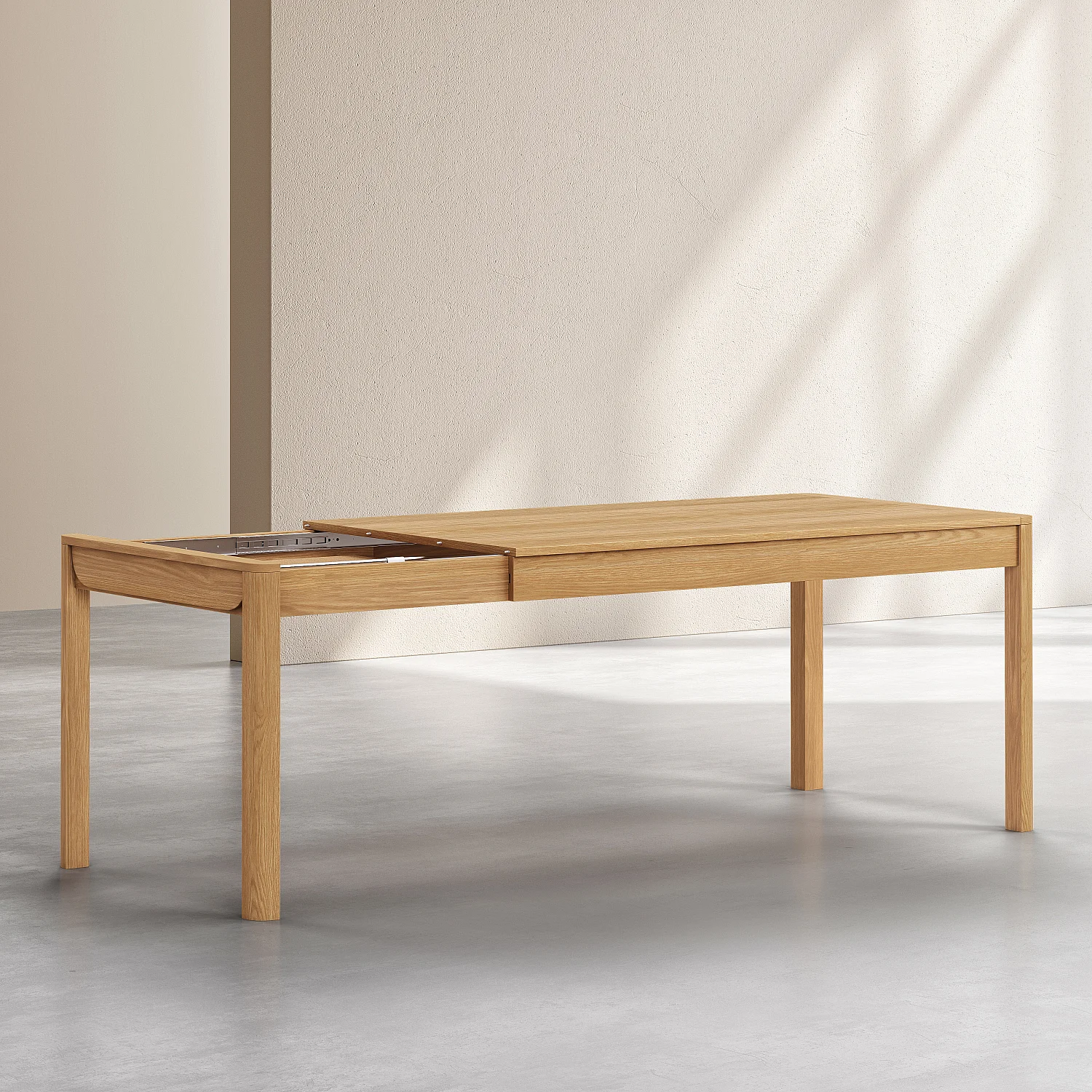 Table rectangulaire extensible en chêne - Naturel - Design by Hélèna Pille - 10