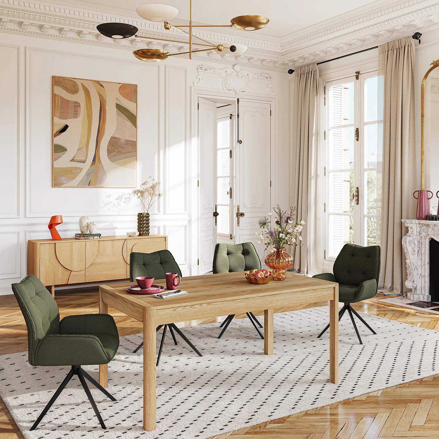 Table rectangulaire extensible en chêne - Naturel - Design by Hélèna Pille - 3