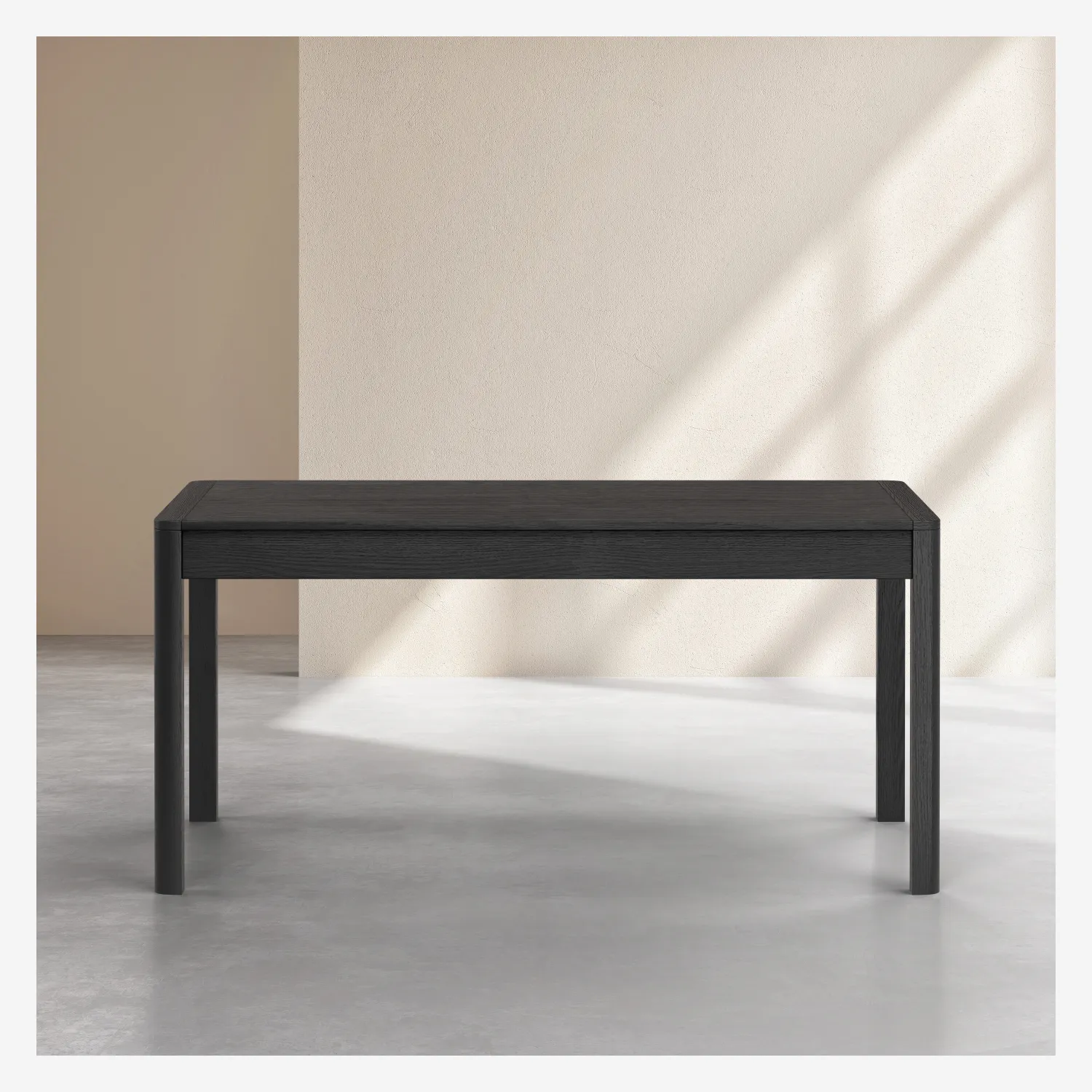 Table rectangulaire extensible en frêne - Noir - Design by Hélèna Pille - 1