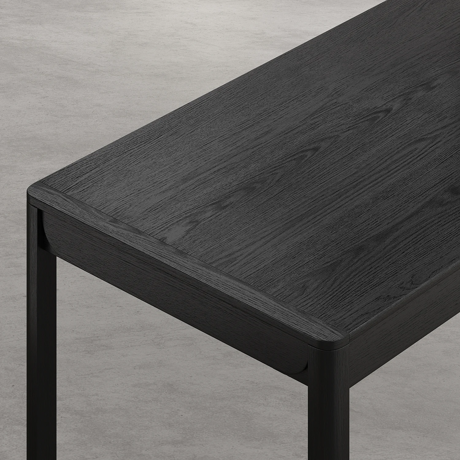 Table rectangulaire extensible en frêne - Noir - Design by Hélèna Pille - 4