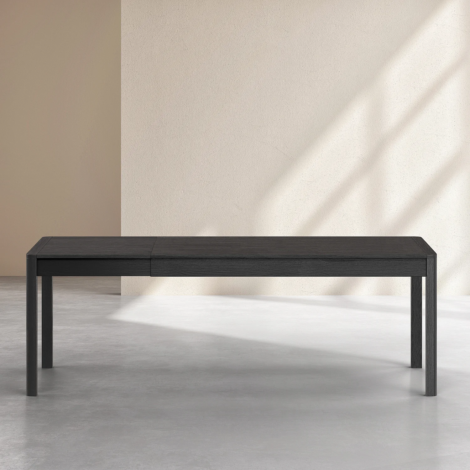 Ausziehbarer rechteckiger Tisch aus Esche - Schwarz - Design by Hélèna Pille - 8