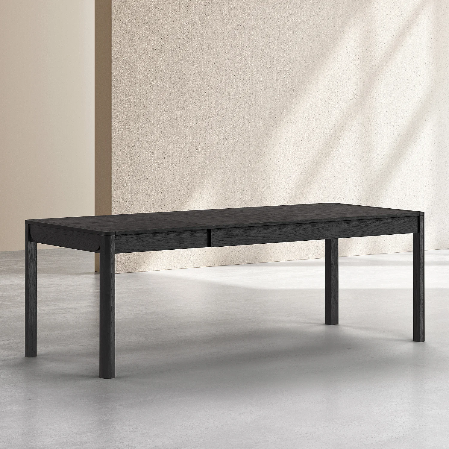 Ausziehbarer rechteckiger Tisch aus Esche - Schwarz - Design by Hélèna Pille - 10