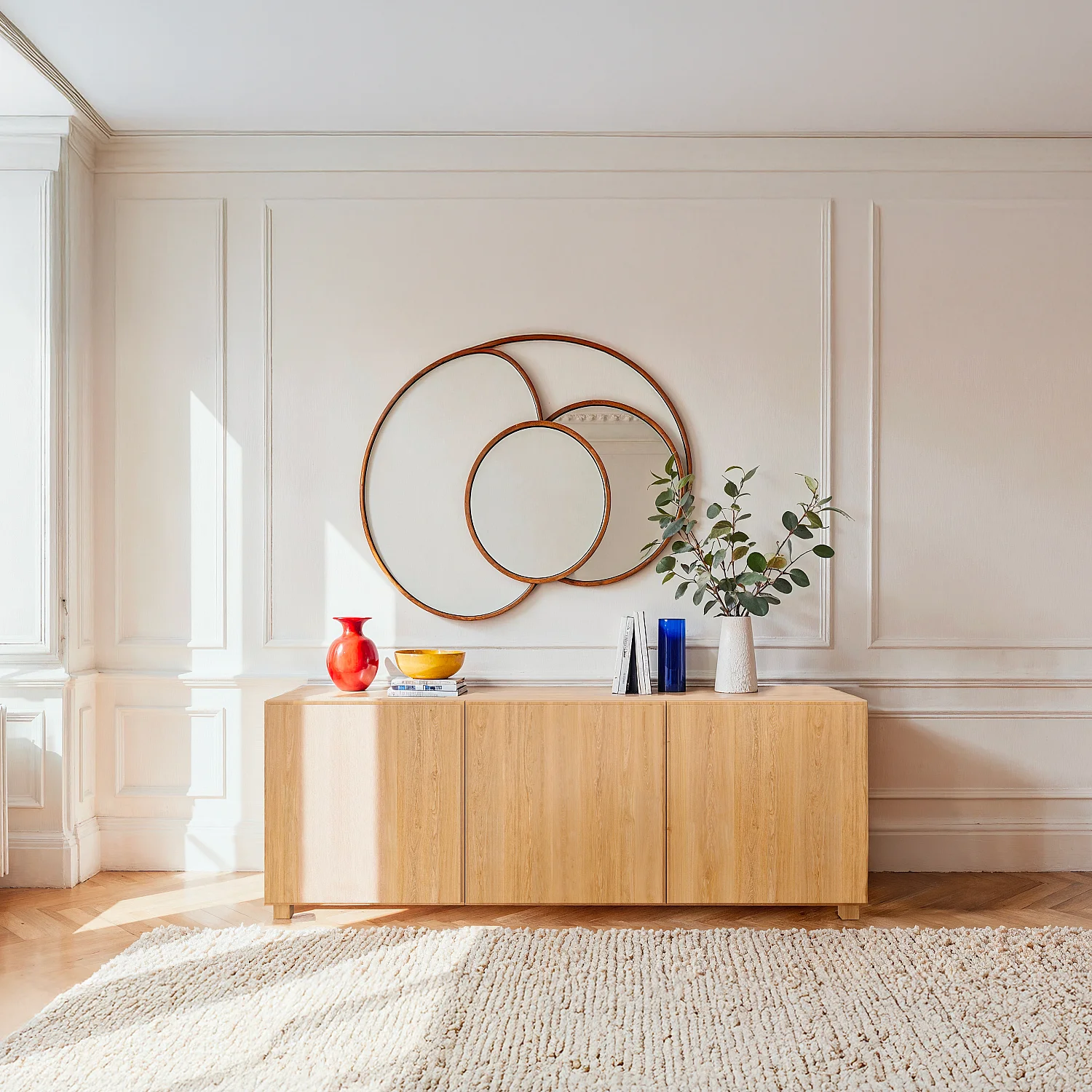 Buffet bas 3 portes en chêne - Naturel - Design by Hélèna Pille - 9