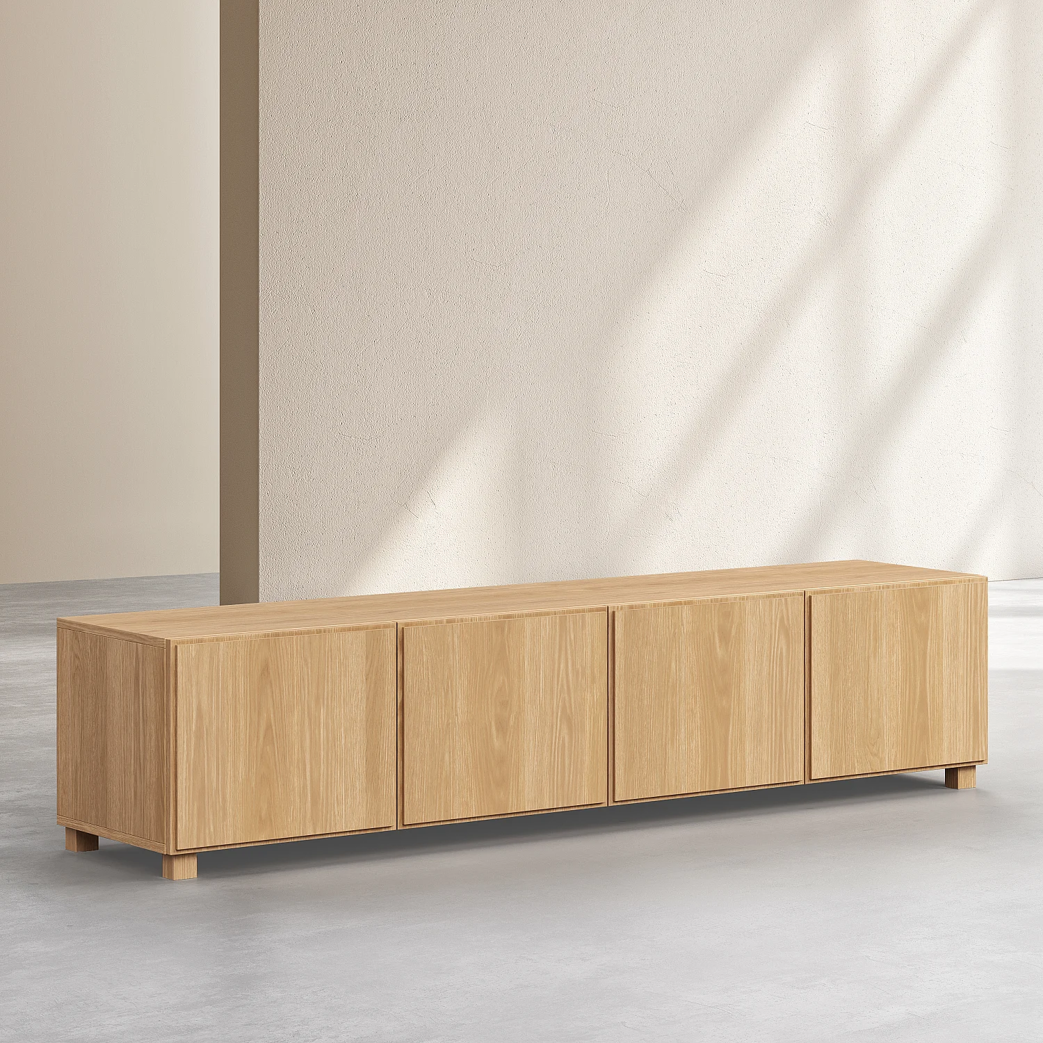 Meuble TV 4 portes en chêne - Naturel - Design by Hélèna Pille - 6