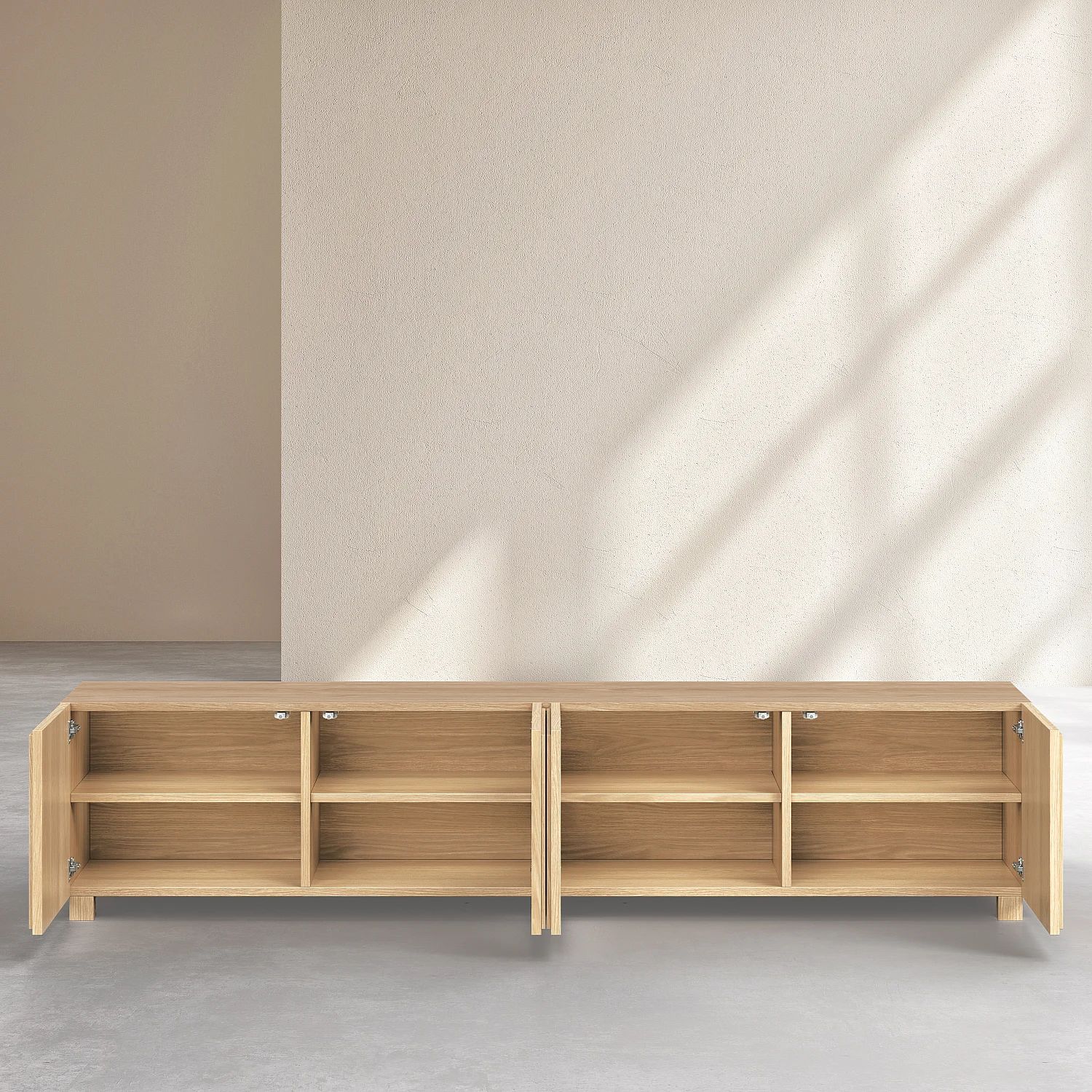 Meuble TV 4 portes en chêne - Naturel - Design by Hélèna Pille - 9