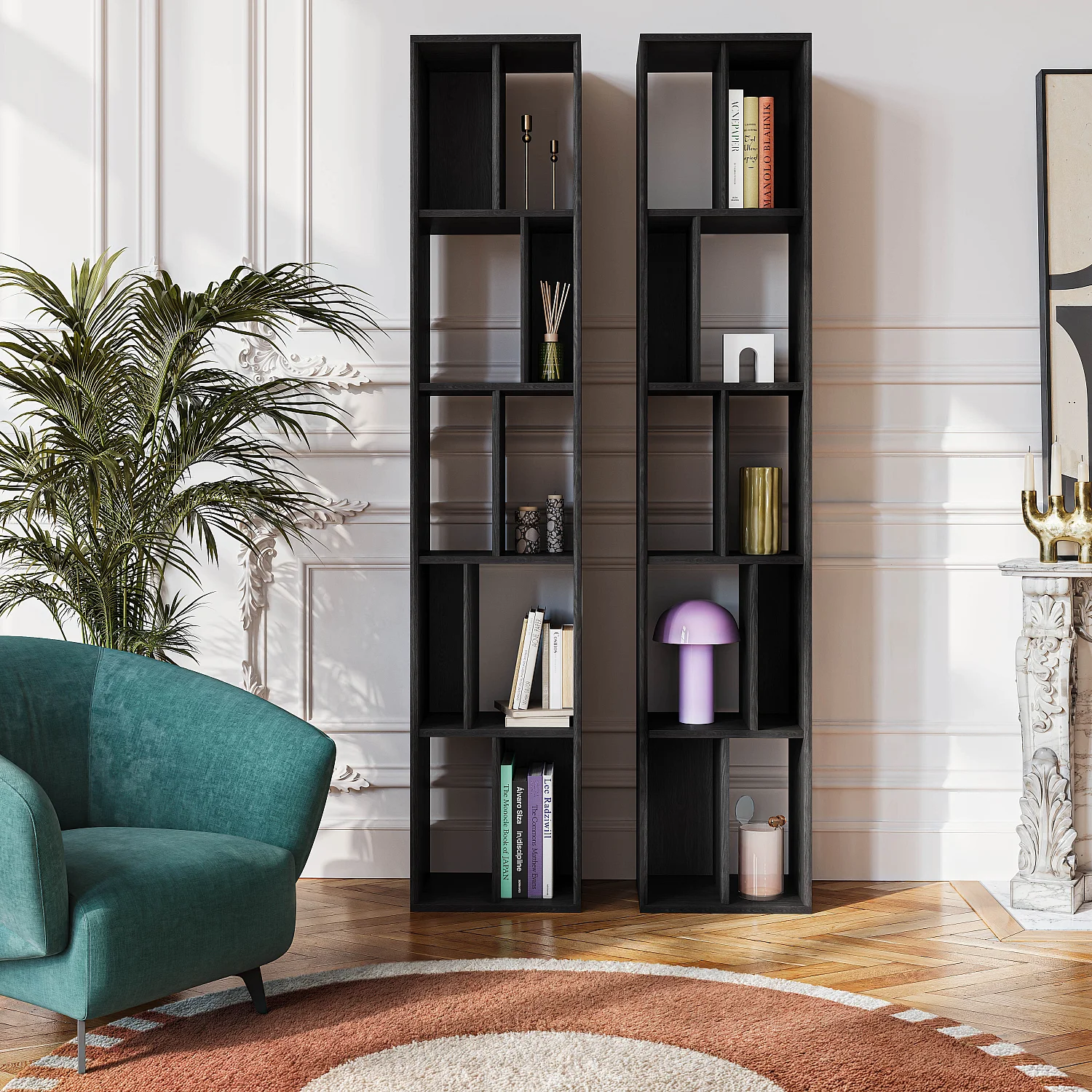 Petite bibliothèque en frêne - Noir - Design by Hélèna Pille - 2