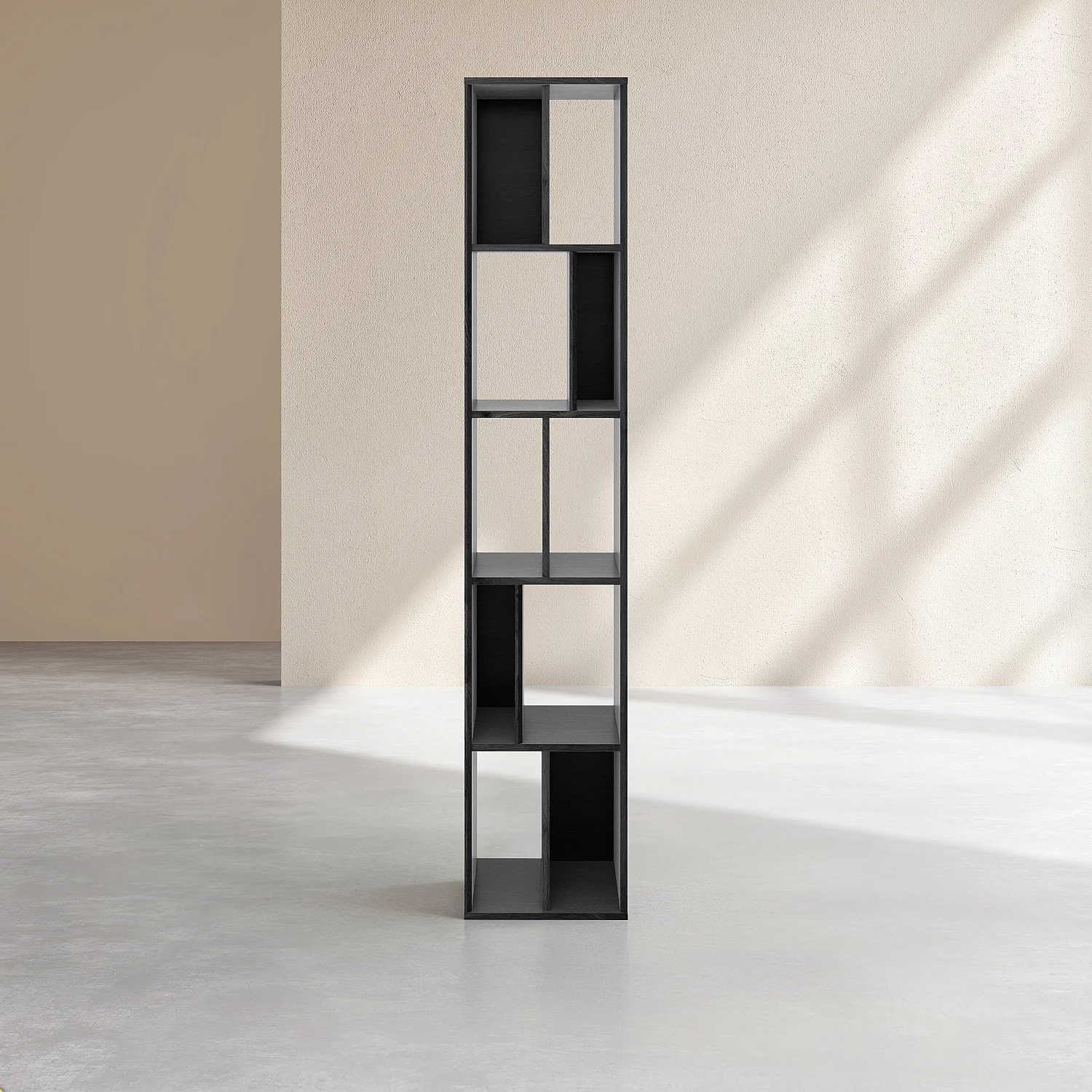 Bokhylla i ask - 38 × 195 cm - Svart - Design by Hélèna Pille - 2