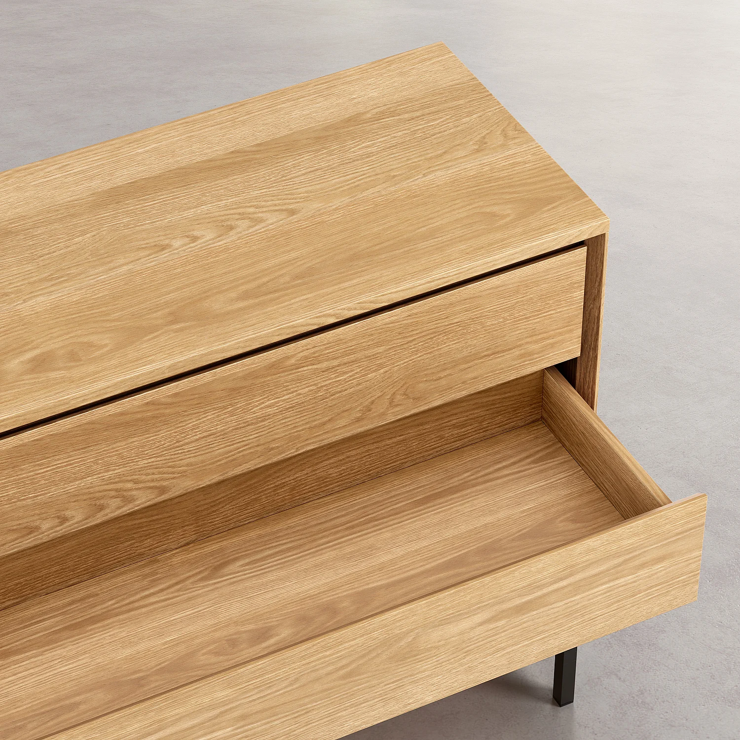 Buffet mit 2 Türen und 2 Schubladen aus Eiche und Schwarzem Metall - Natürlich - Design von Helena Pille - 8