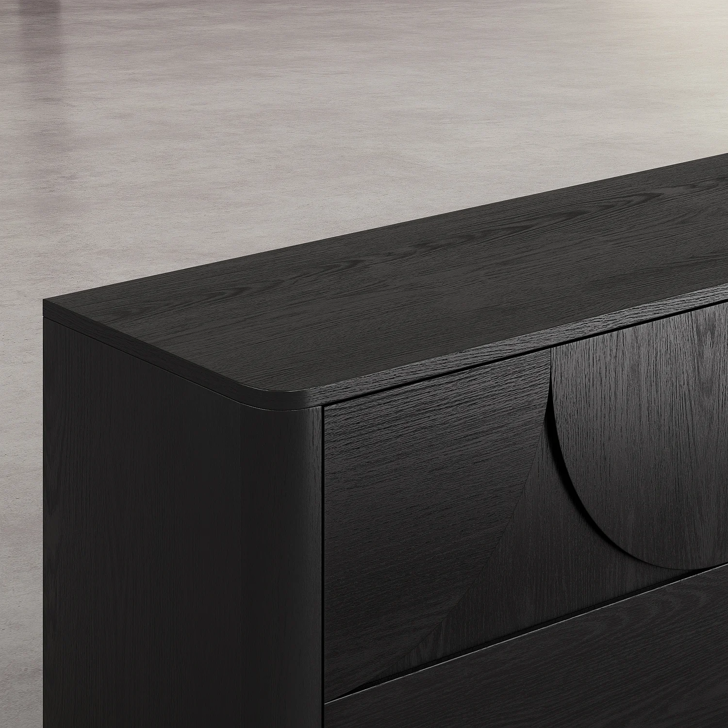 Buffet bas 3 portes en frêne - Noir - Design by Hélèna Pille - 3