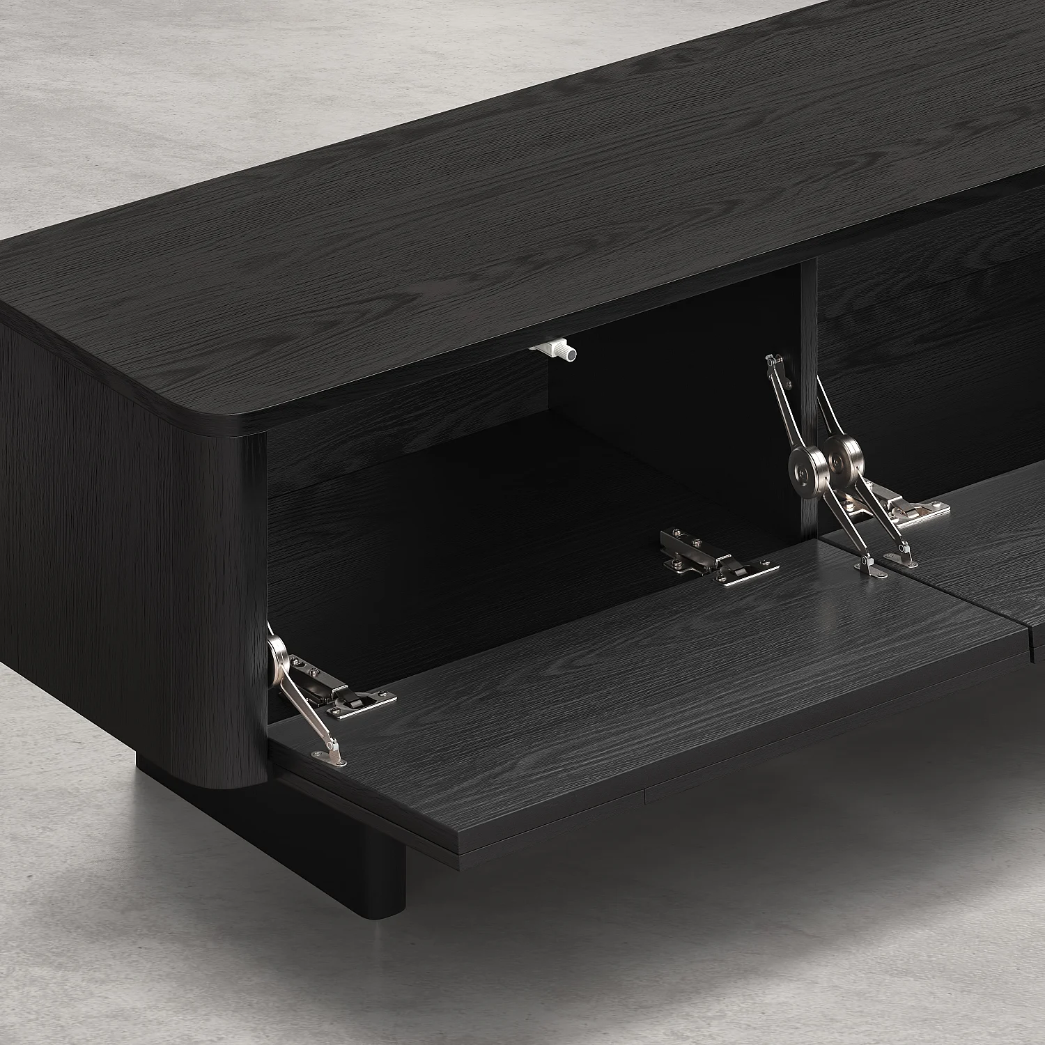 Mueble TV con 2 abattants en fresno - Negro - Design by Hélèna Pille - 10