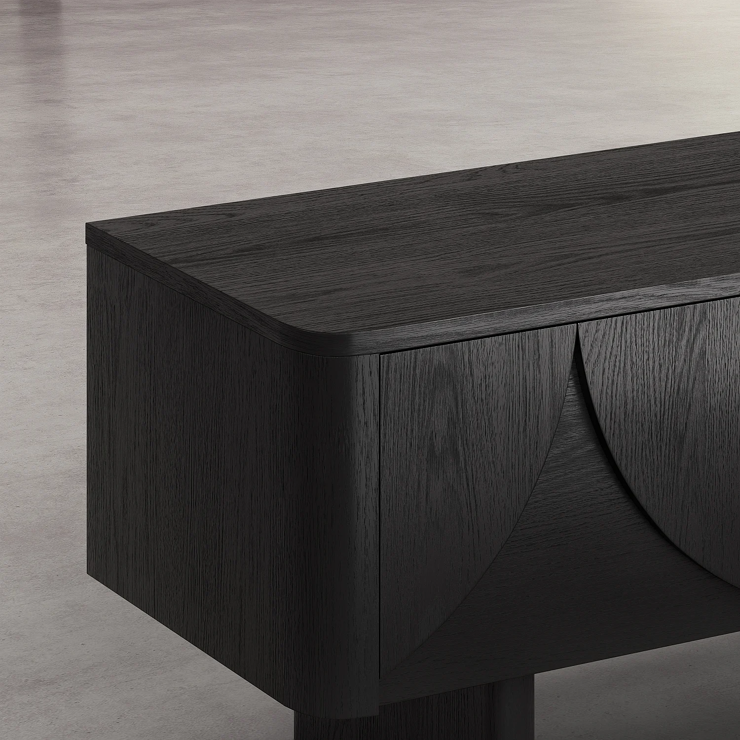 Mueble TV con 2 abattants en fresno - Negro - Design by Hélèna Pille - 4