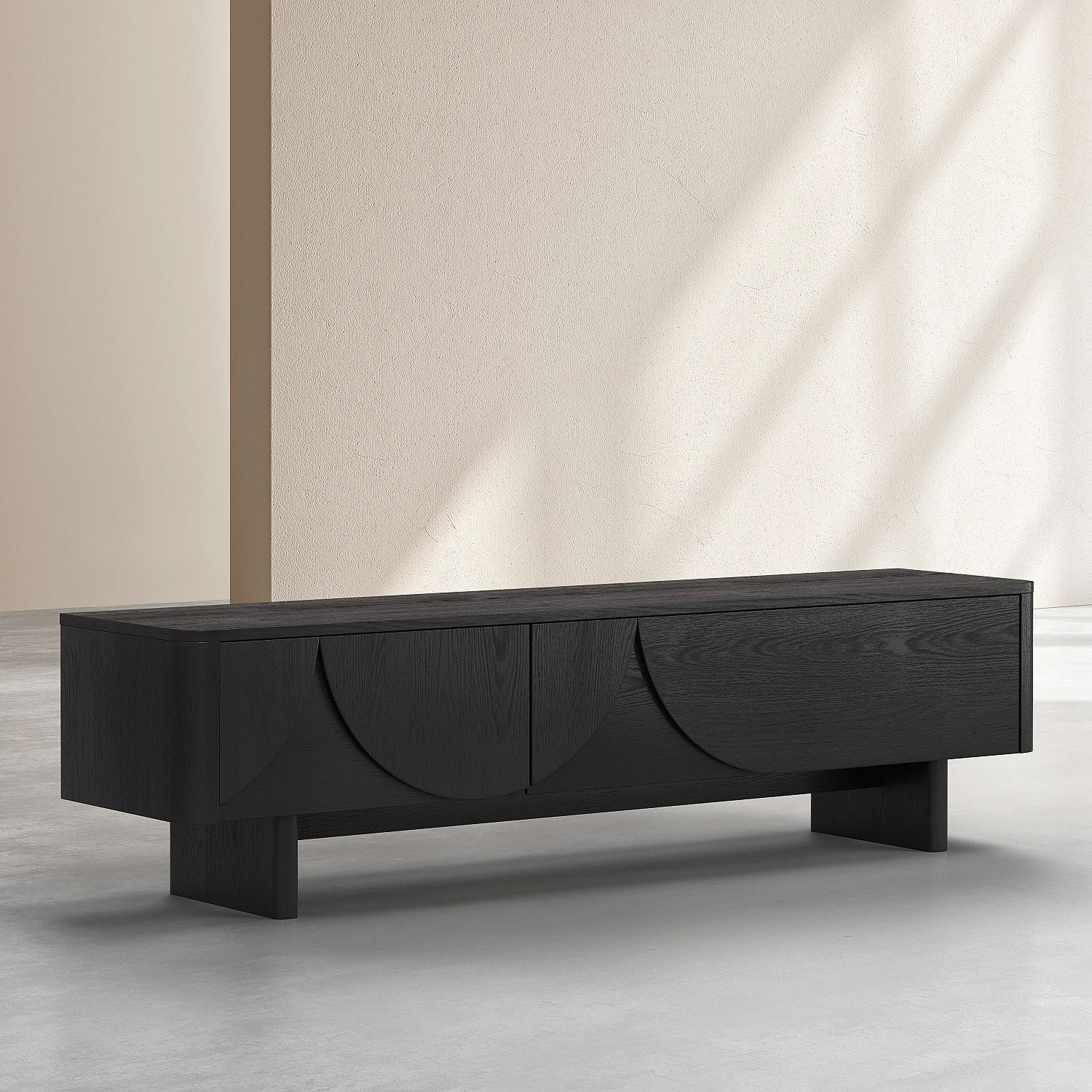 Mobile TV 2 ribalte in frassino - Nero - Design by Hélèna Pille - 6