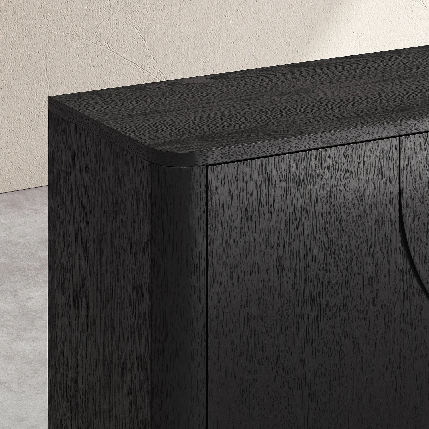 Hoher Schrank mit 2 Türen aus Esche - Schwarz - Design by Hélèna Pille - 3