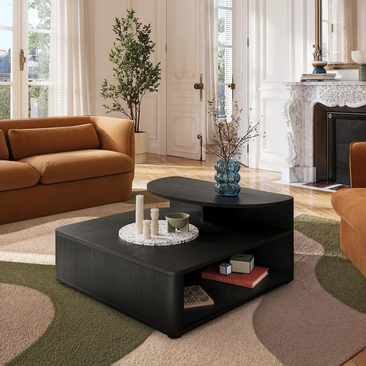 Table basse en frêne - Noir - Design by Hélèna Pille - 1