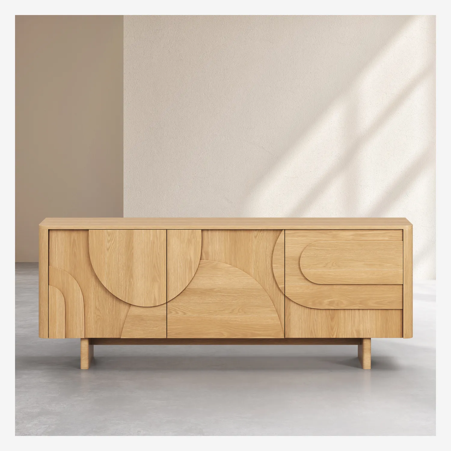 Buffet bas 3 portes en chêne - Naturel - Design by Hélèna Pille - 1