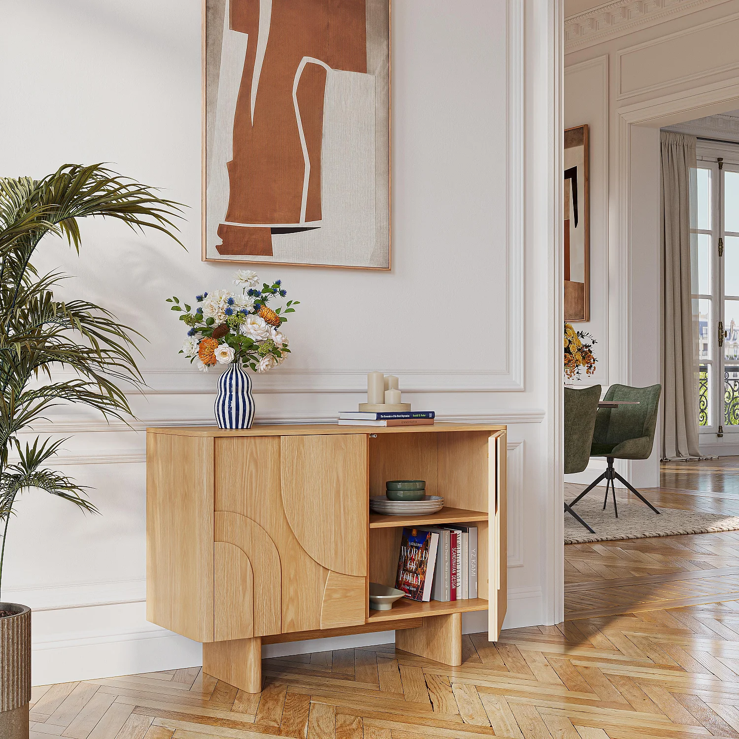 Buffet bas 2 portes en chêne - Naturel - Design by Hélèna Pille - 3