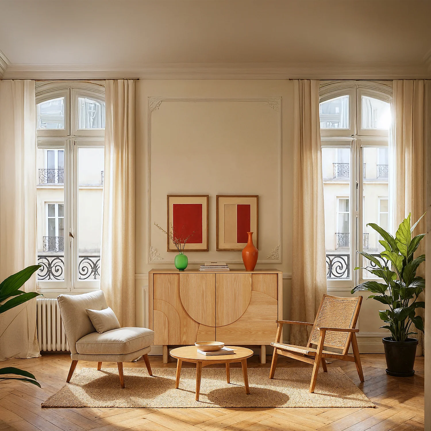 Buffet bas 2 portes en chêne - Naturel - Design by Hélèna Pille - 8