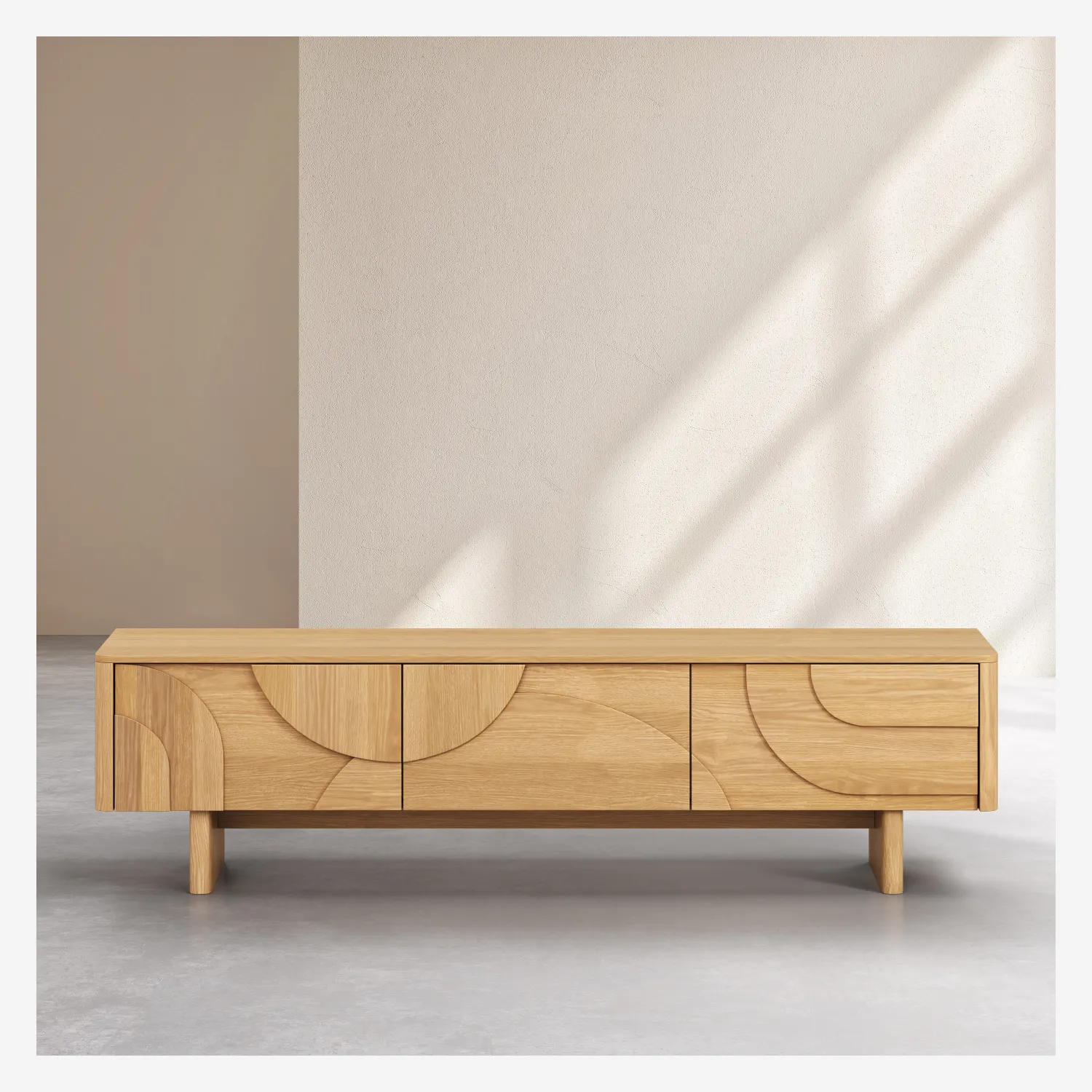 Meuble TV 3 tiroirs en chêne - Naturel - Design by Hélèna Pille - 1