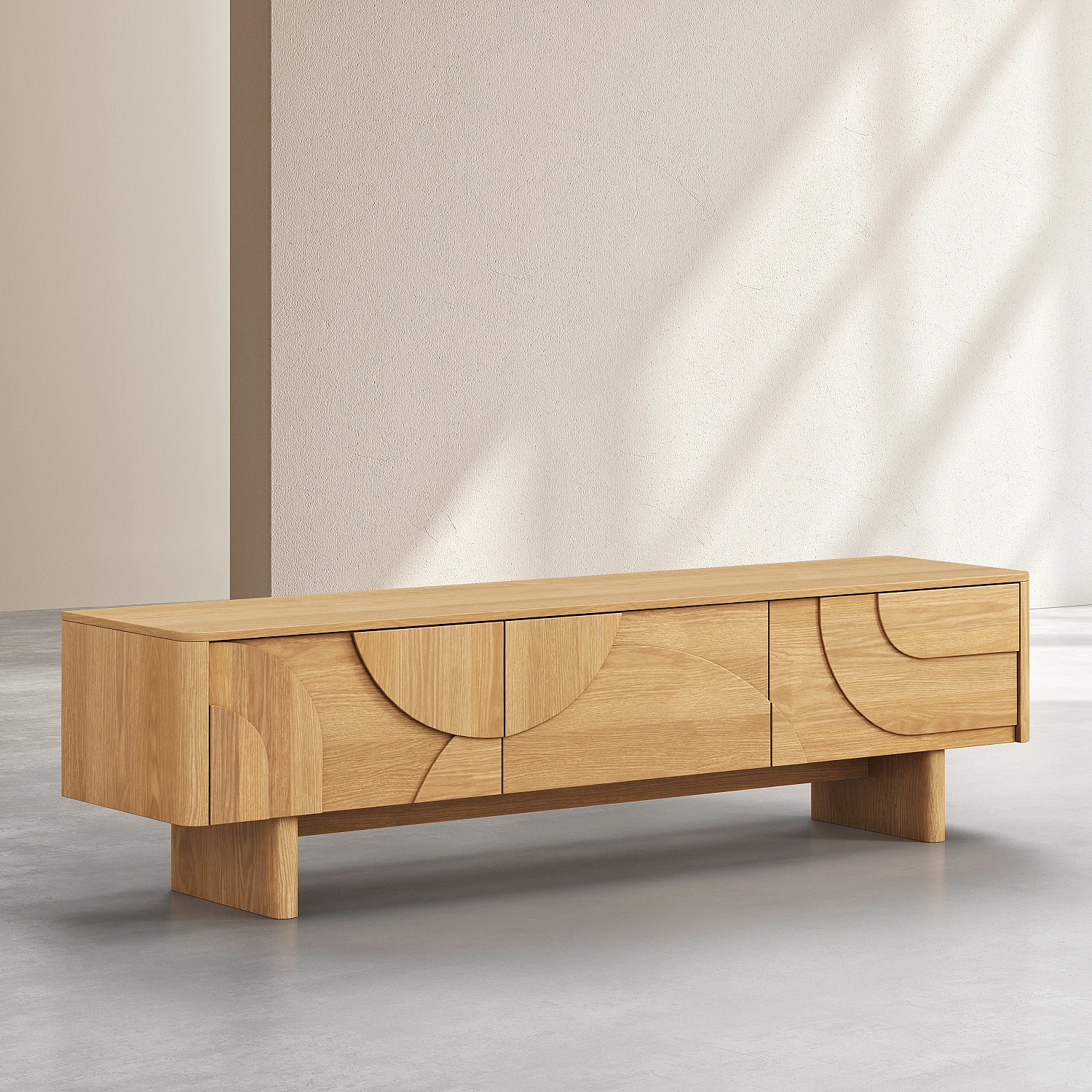 Meuble TV 3 tiroirs en chêne - Naturel - Design by Hélèna Pille - 5