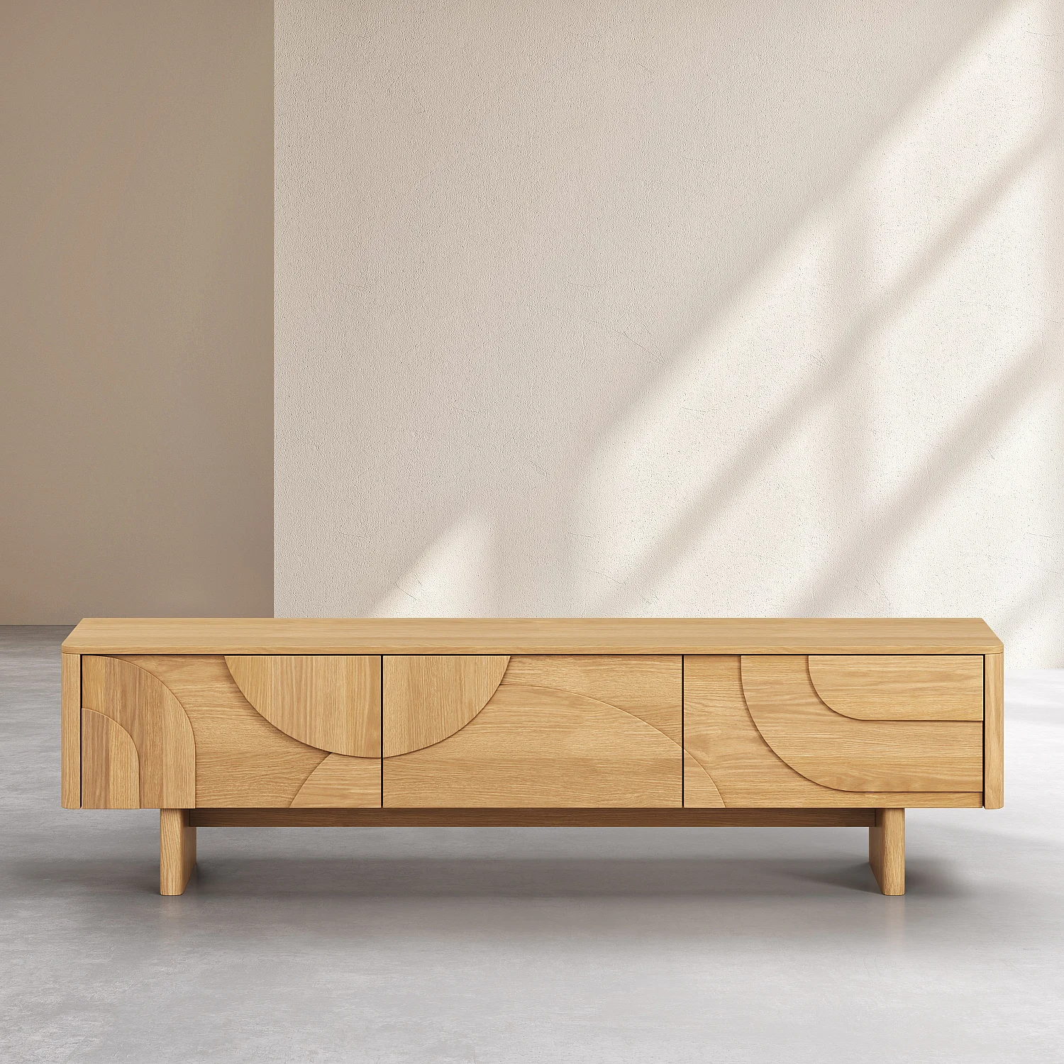 Meuble TV 3 tiroirs en chêne - Naturel - Design by Hélèna Pille - 2