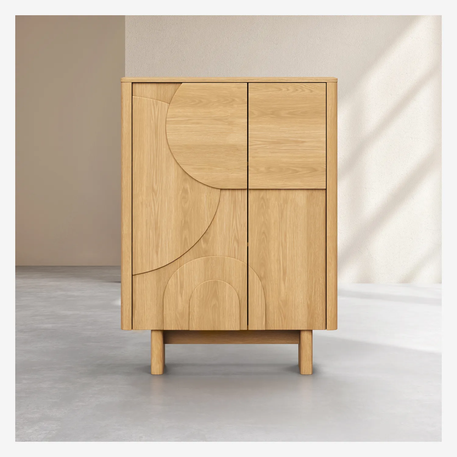 Buffet haut 2 portes en chêne - Naturel - Design by Hélèna Pille - 1