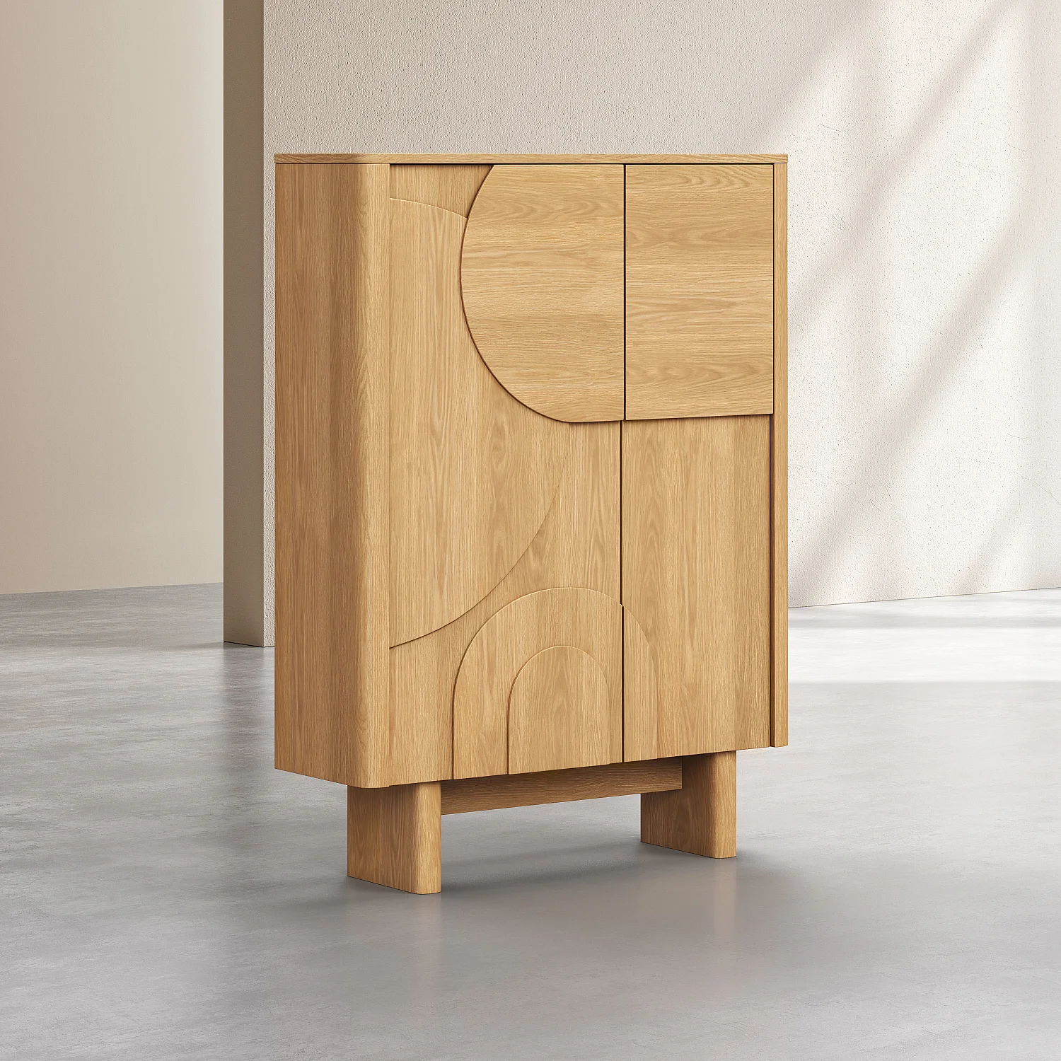 Buffet haut 2 portes en chêne - Naturel - Design by Hélèna Pille - 5