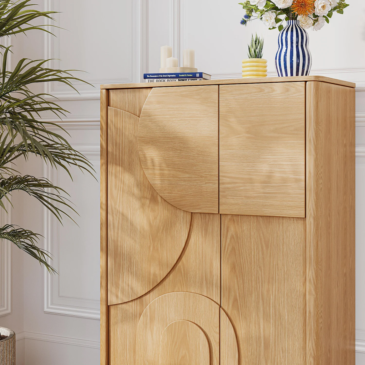 Buffet haut 2 portes en chêne - Naturel - Design by Hélèna Pille - 6