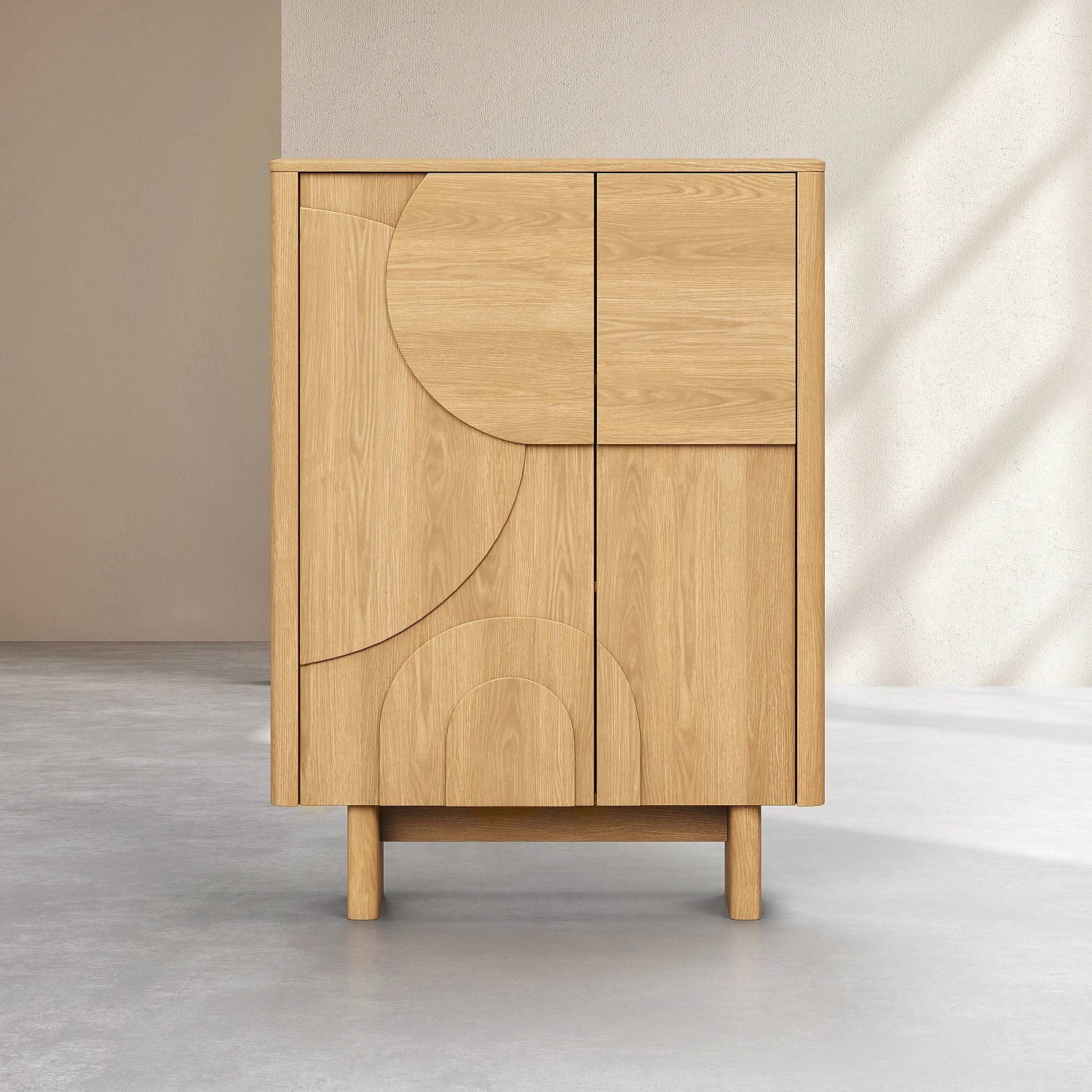 Buffet haut 2 portes en chêne - Naturel - Design by Hélèna Pille - 2