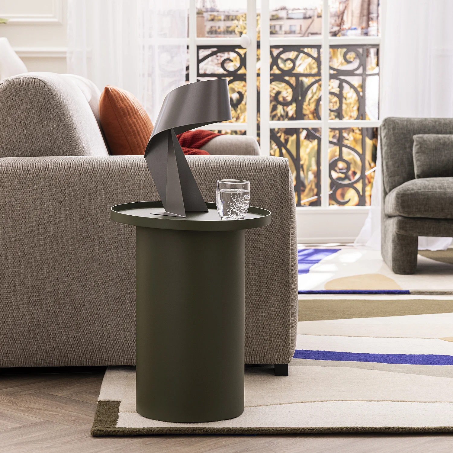 Tavolino da giardino in alluminio - Verde kaki - 3