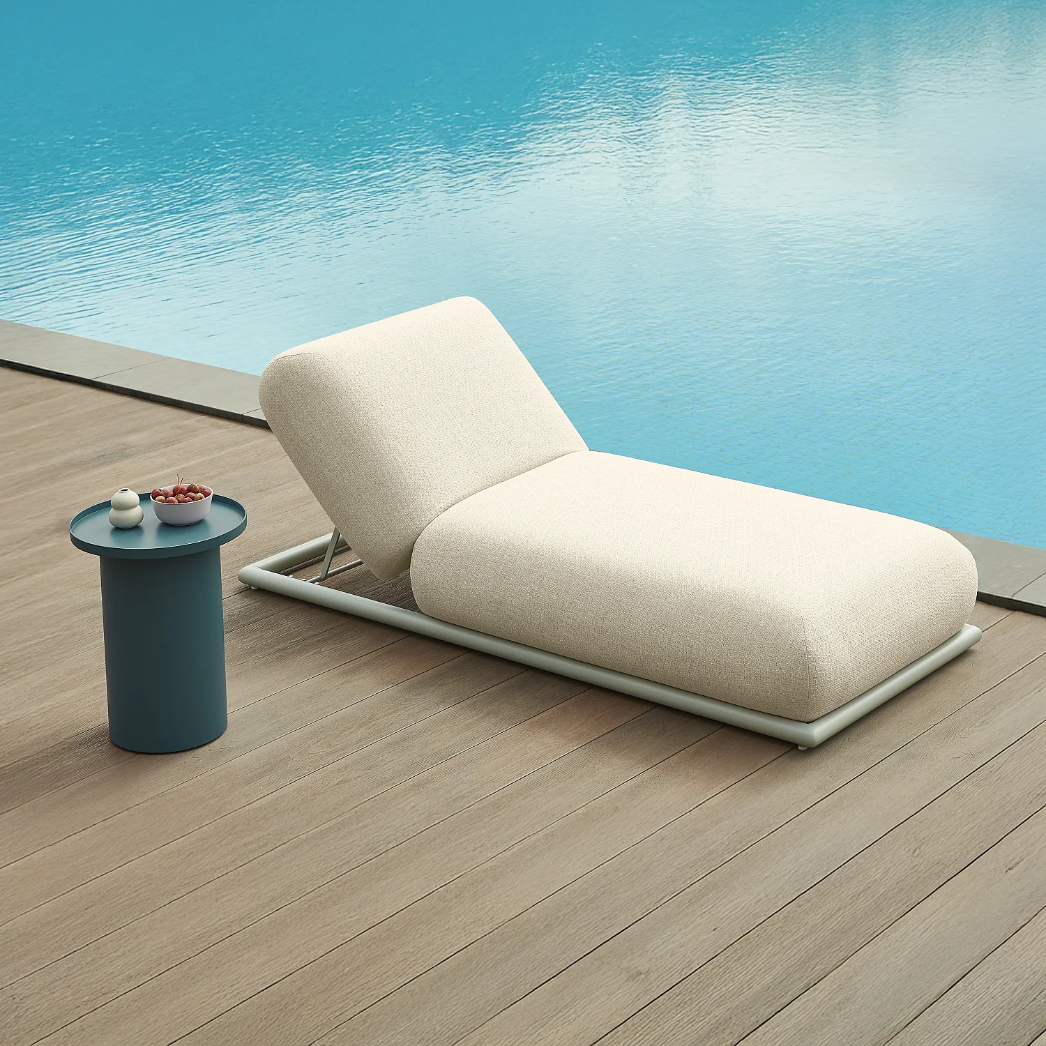 Table d'appoint en aluminium - Bleu pétrole - 3