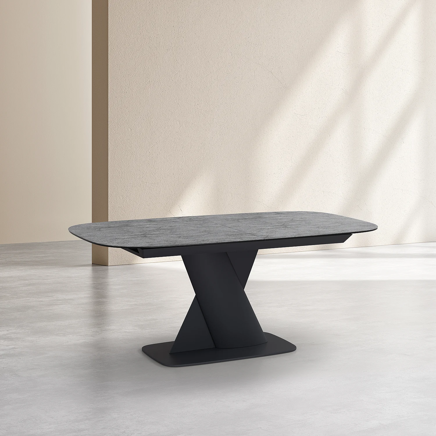 Mesa rectangular extensible de cerámica - Gris mineral - 6