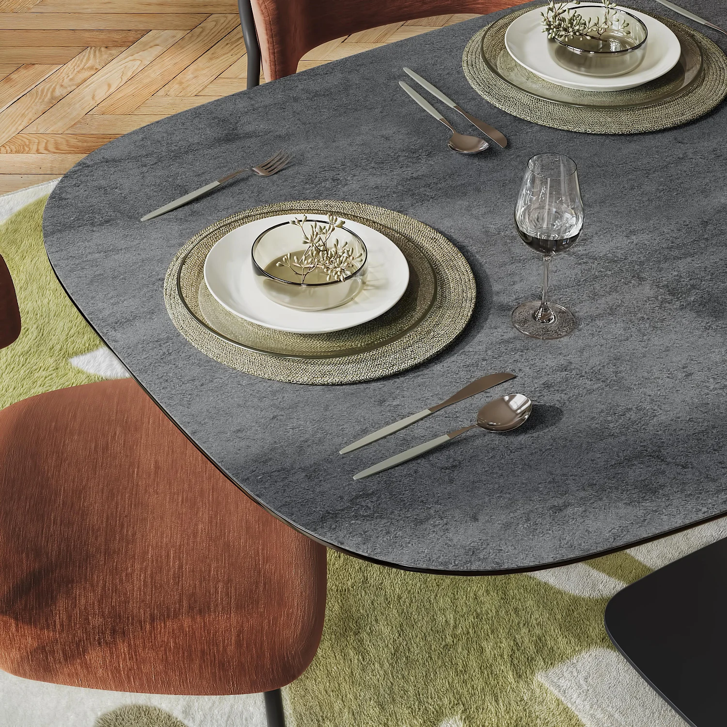 Mesa rectangular extensible de cerámica - Gris mineral - 7