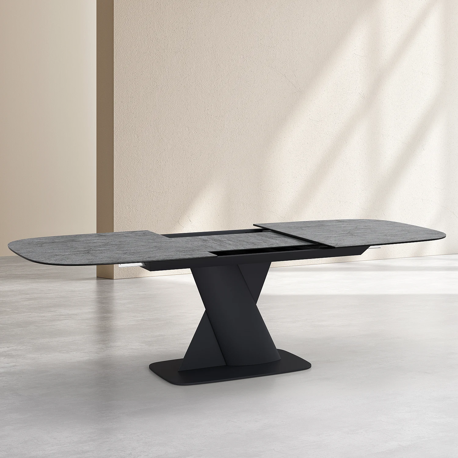 Mesa rectangular extensible de cerámica - Gris mineral - 8