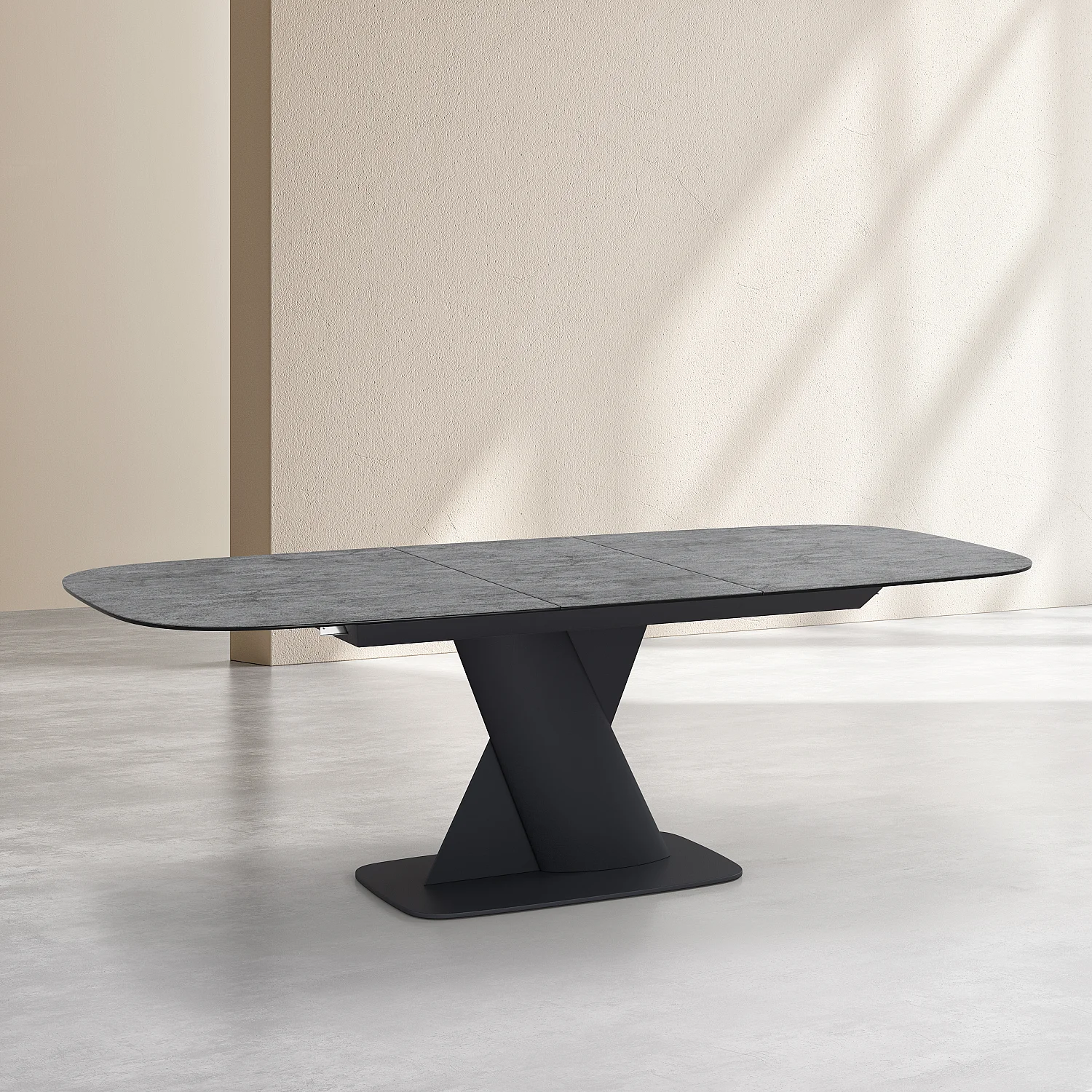 Mesa rectangular extensible de cerámica - Gris mineral - 9