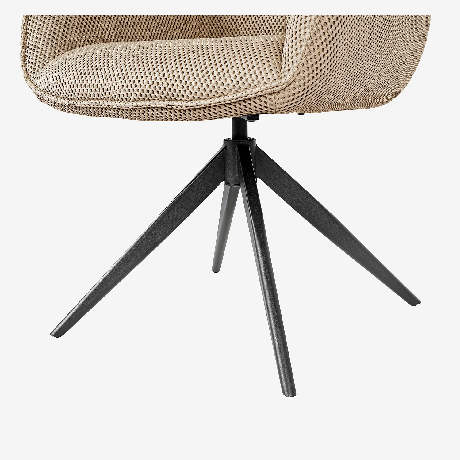 Zwenkbare stoel van 3D-stof en zwart metaal met armleuningen - Zandbeige - 2