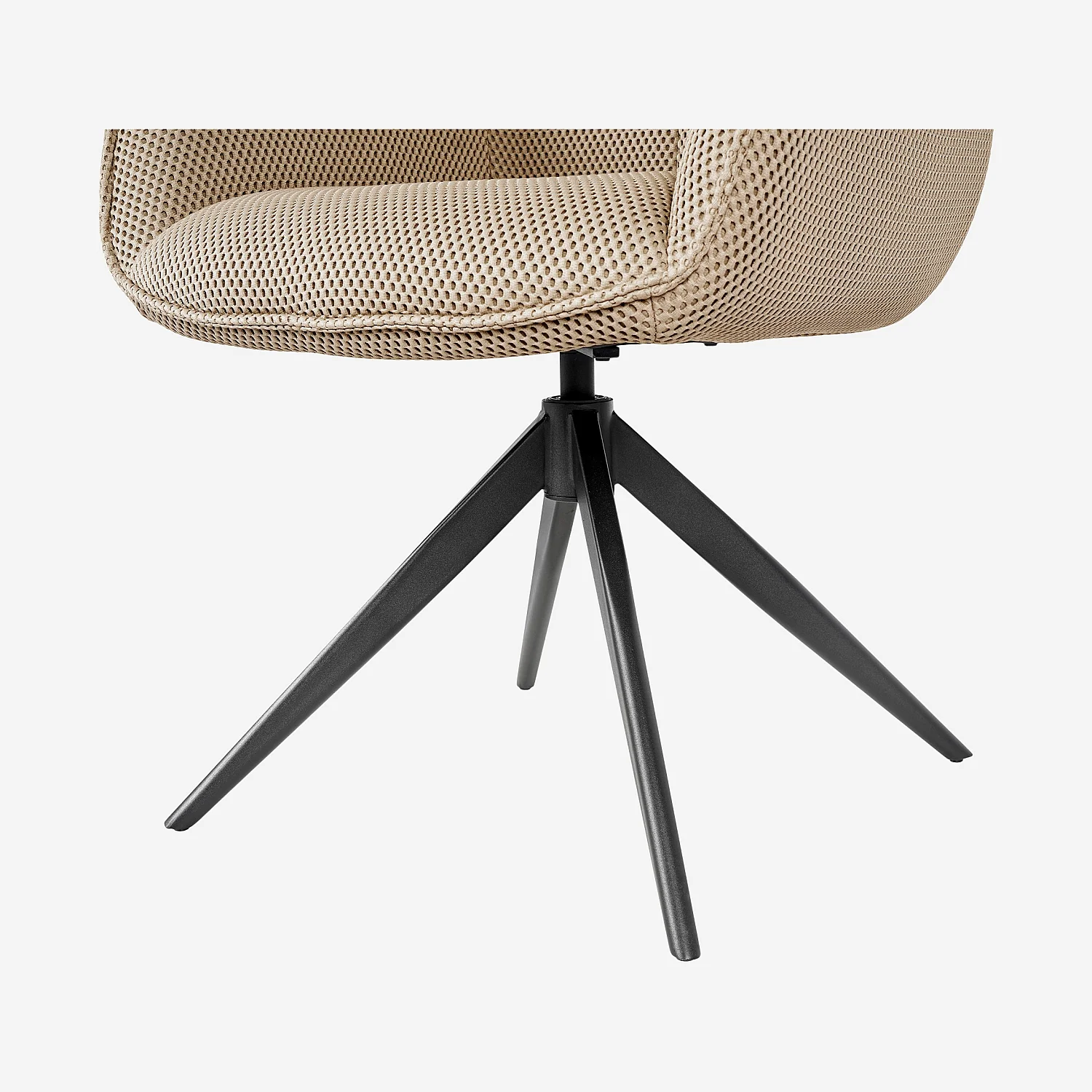 Zwenkbare stoel van 3D-stof en zwart metaal met armleuningen - Zandbeige - 2