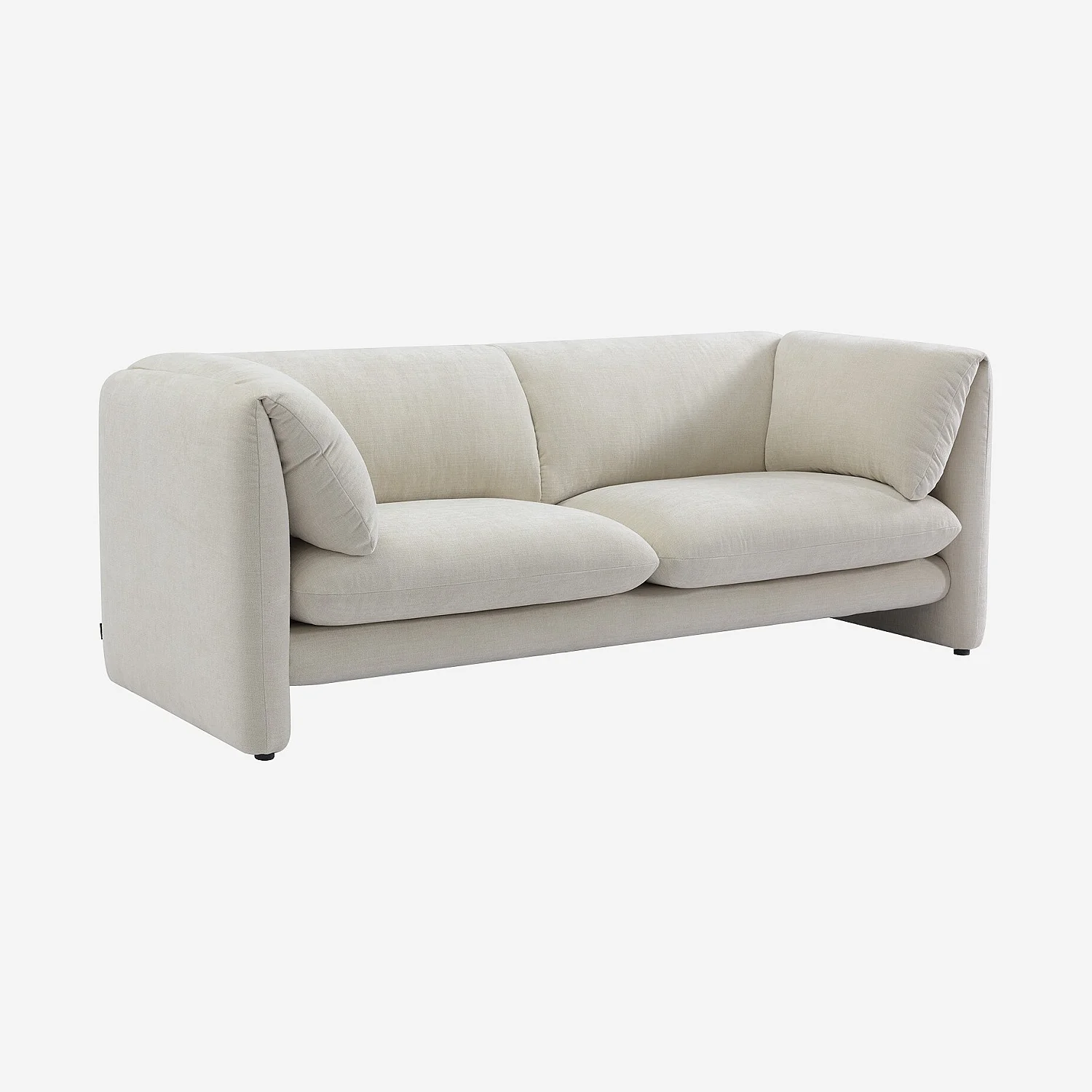 Sofá 2 plazas en tejido con respaldo relleno de plumas - Beige - 4