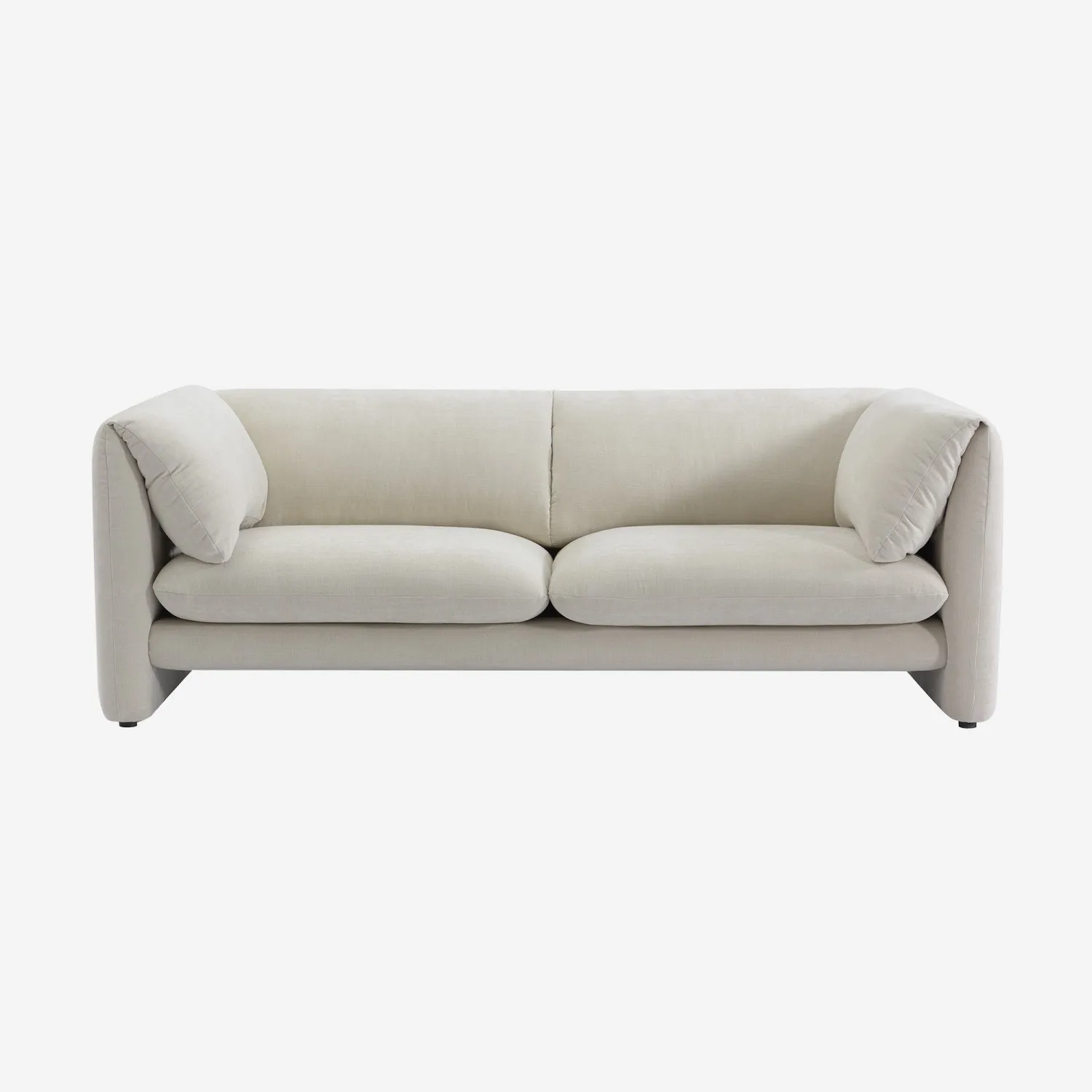 Canapé 3 places en tissu avec dossier garni de plumes - Beige