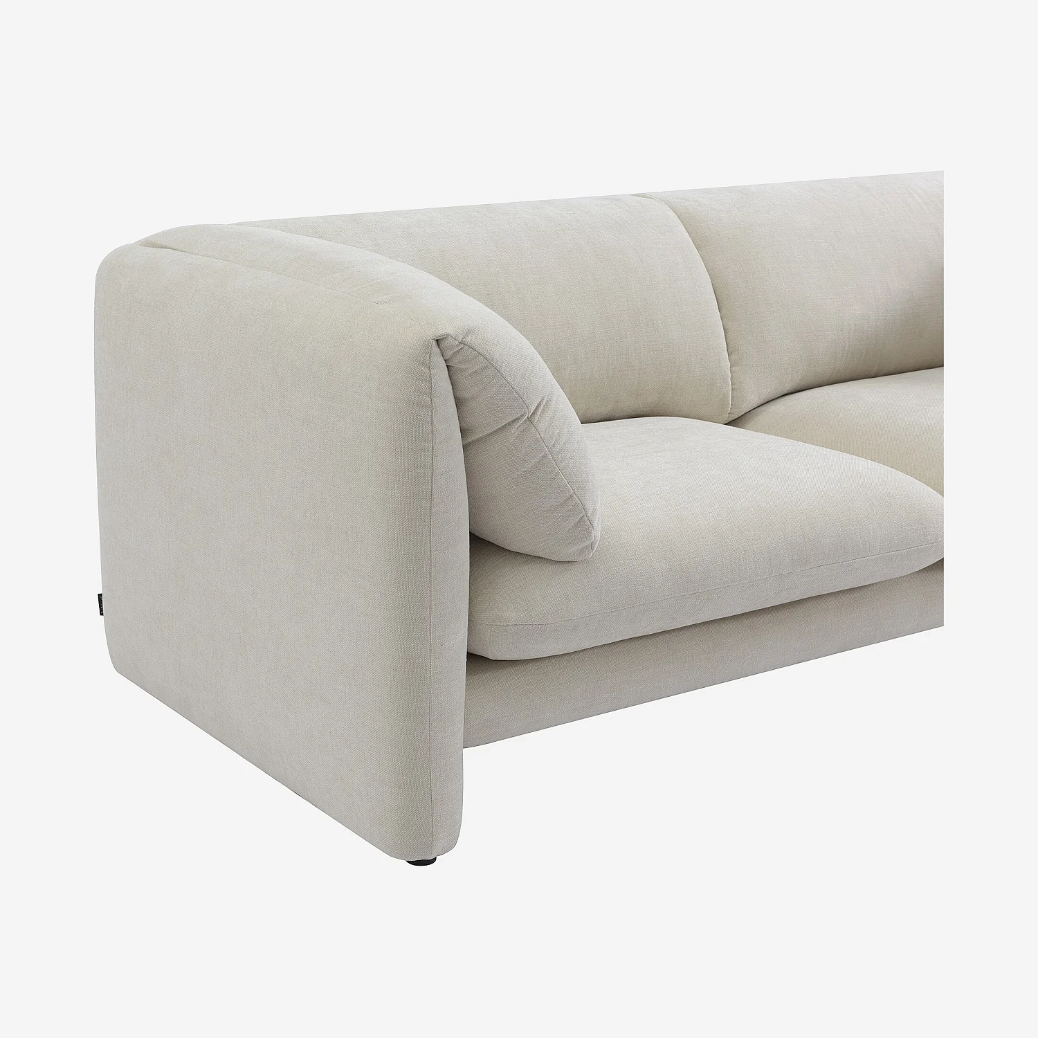 Sofá 3 plazas en tejido con respaldo relleno de plumas - Beige - 5