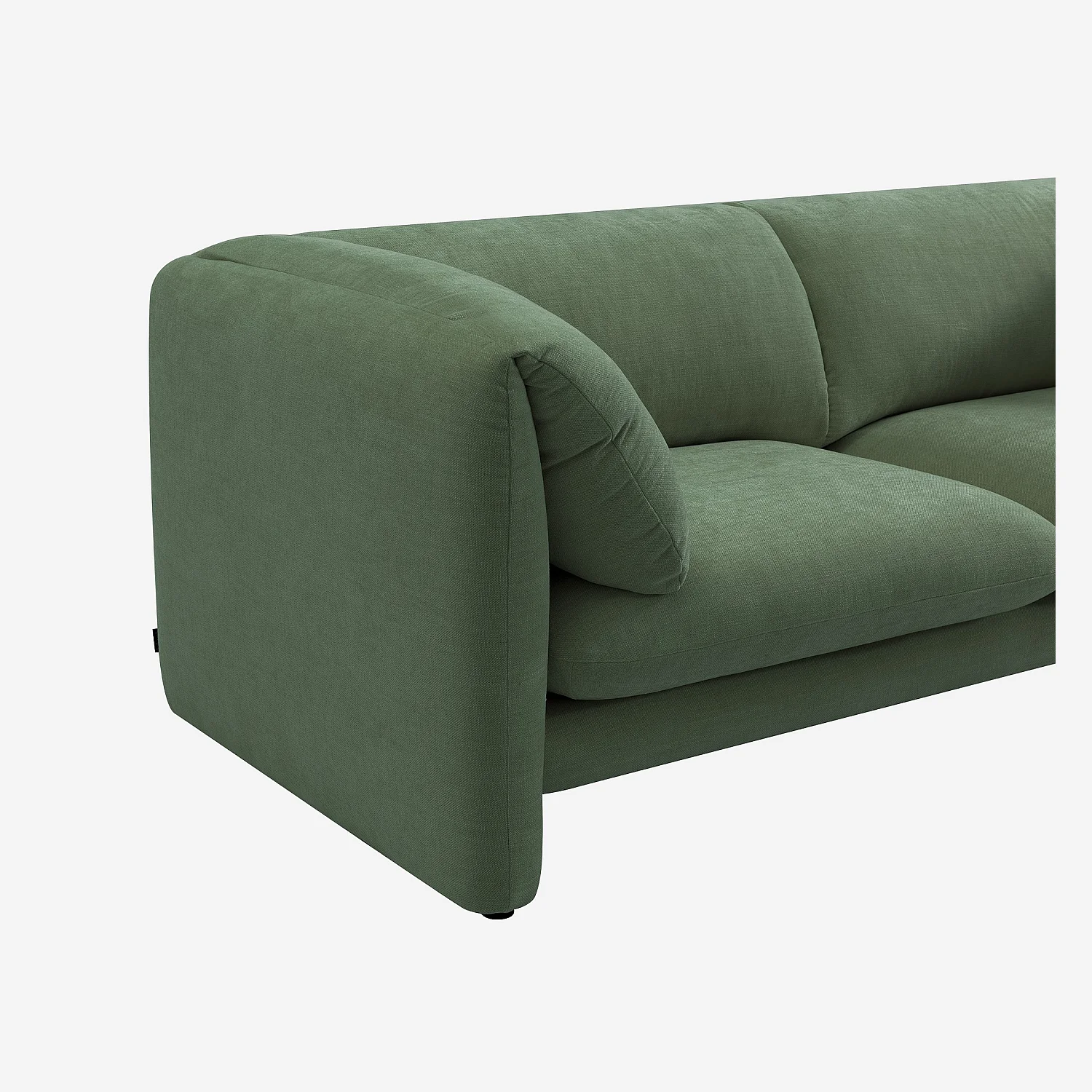 Canapé 3 places en tissu avec dossier garni de plumes - Vert kaki - 6