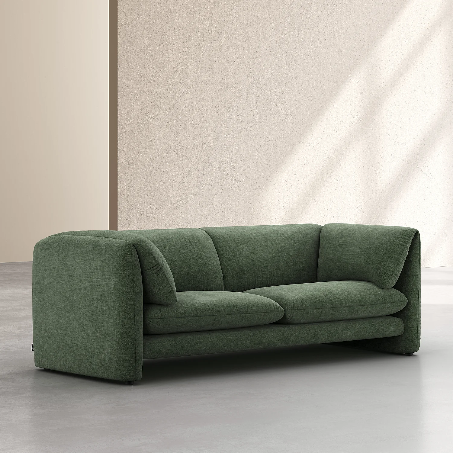 3-Sitzer-Sofa aus Stoff mit Feder gefüllter Rückenlehne - Khaki-Grün - 6