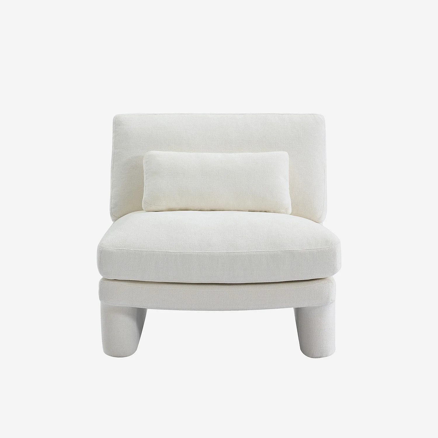 Fauteuil en tissu garni de plumes - Blanc - 2