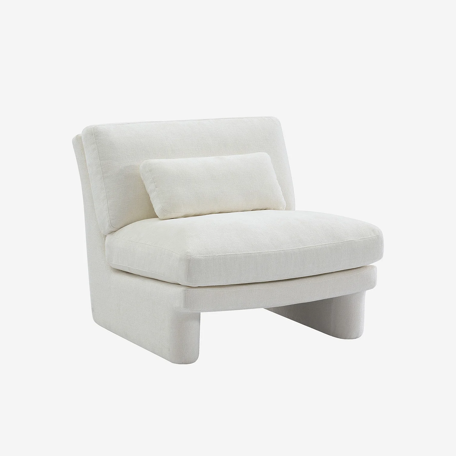 Fauteuil en tissu garni de plumes - Blanc - 5