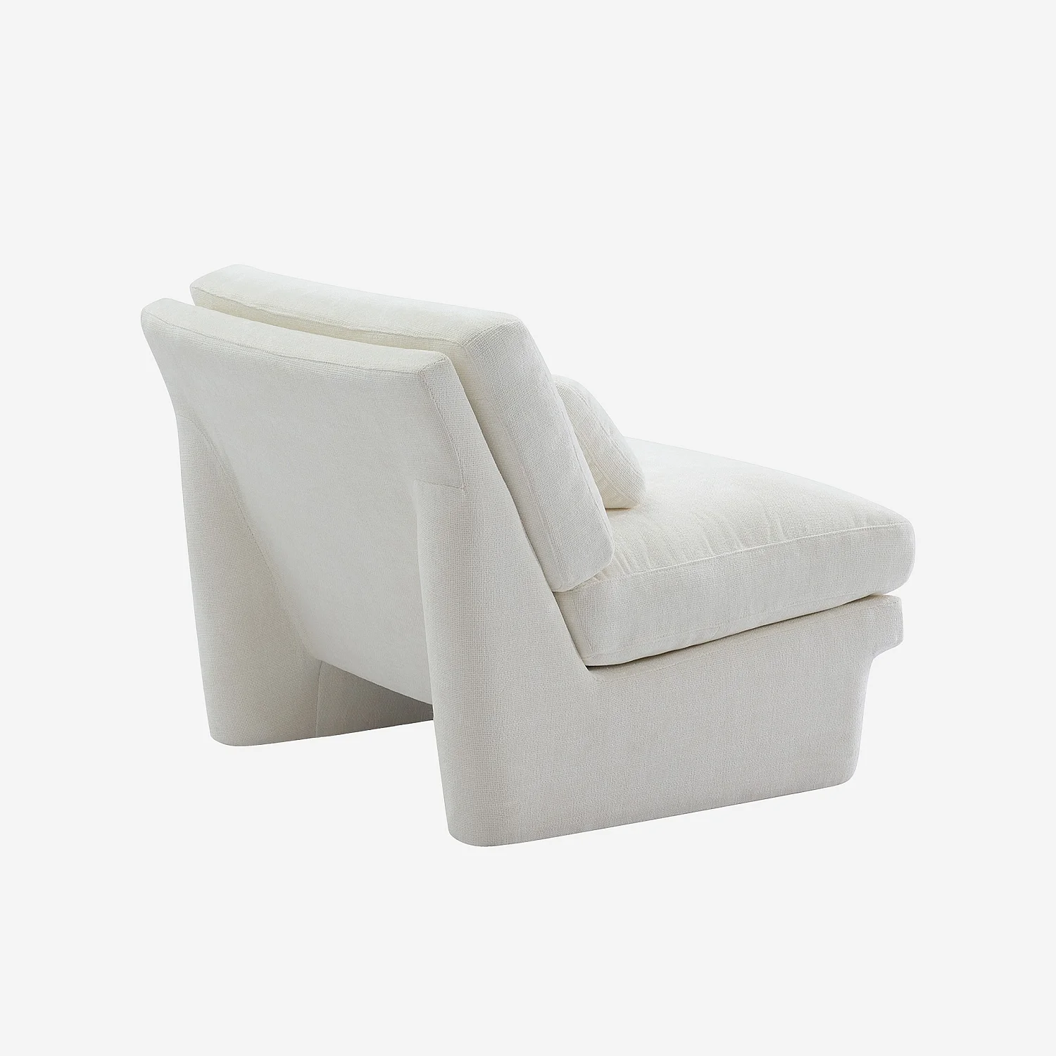 Fauteuil en tissu garni de plumes - Blanc - 7
